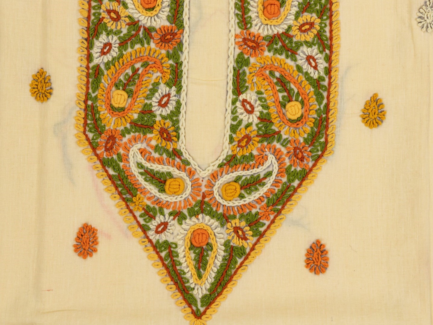 Adrika’s Multicoloured Thread Hand Embroidered Unstitched Kurta"