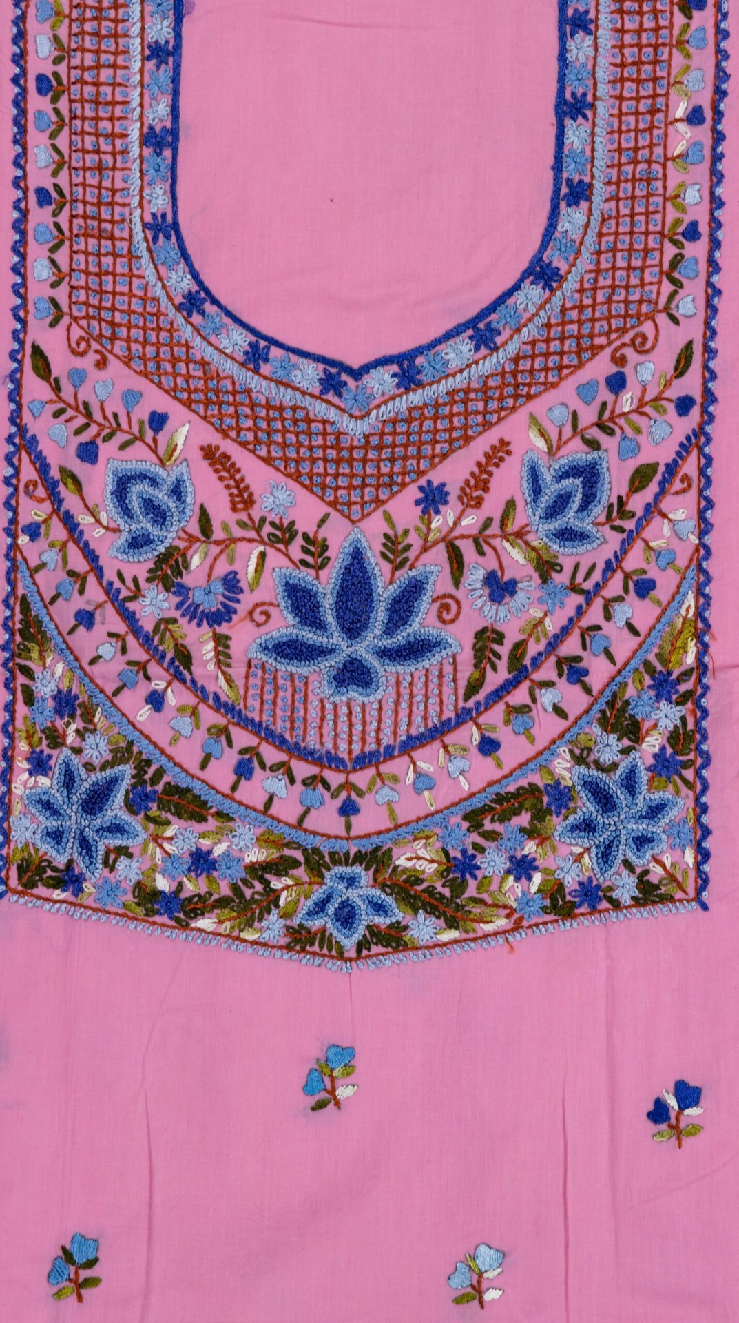 Adrika’s Unstitched Kurta with Multicoloured Hand Embroidery