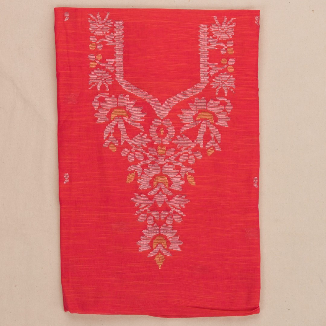 Adrika’s Handcrafted Dhakai Jamdani Cotton Muslin Unstitched Kurti & Dupatta Set