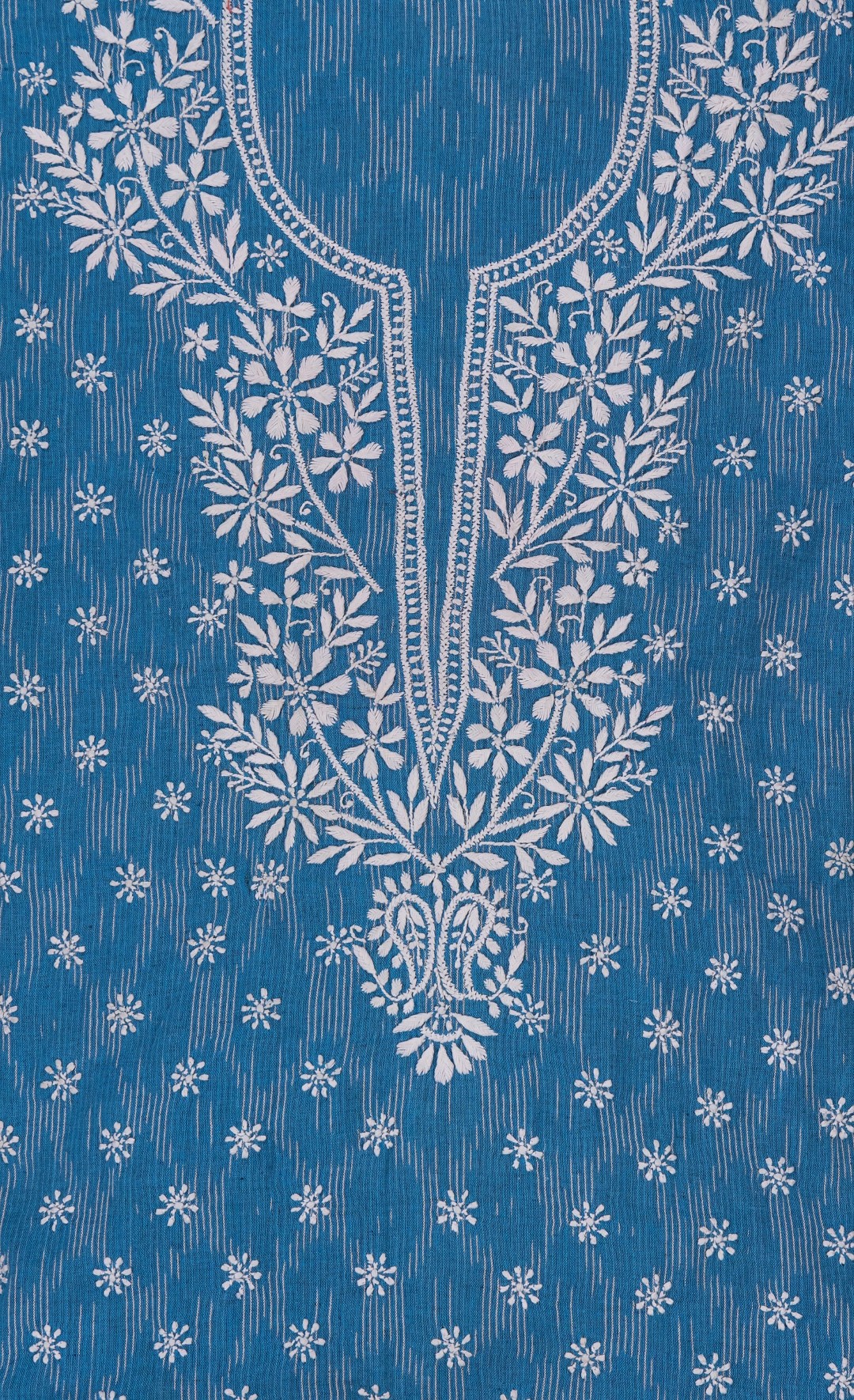 Adrika's Artisanal Lucknow Chikankari Ikkat Cotton Unstitched Kurti