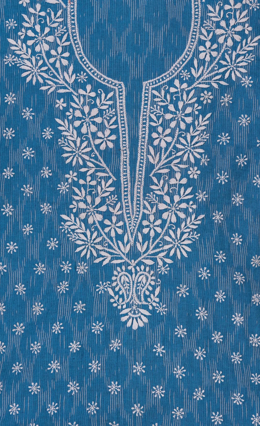 Adrika's Artisanal Lucknow Chikankari Ikkat Cotton Unstitched Kurti