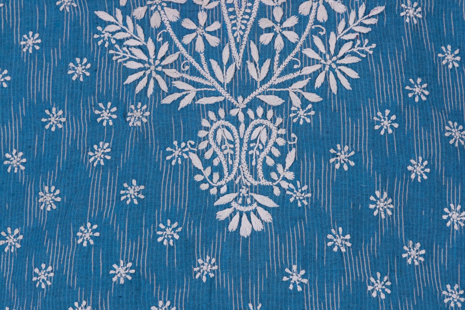 Traditional Lucknow Chikankari Ikkat Cotton Unstitched Kurti by Adrika