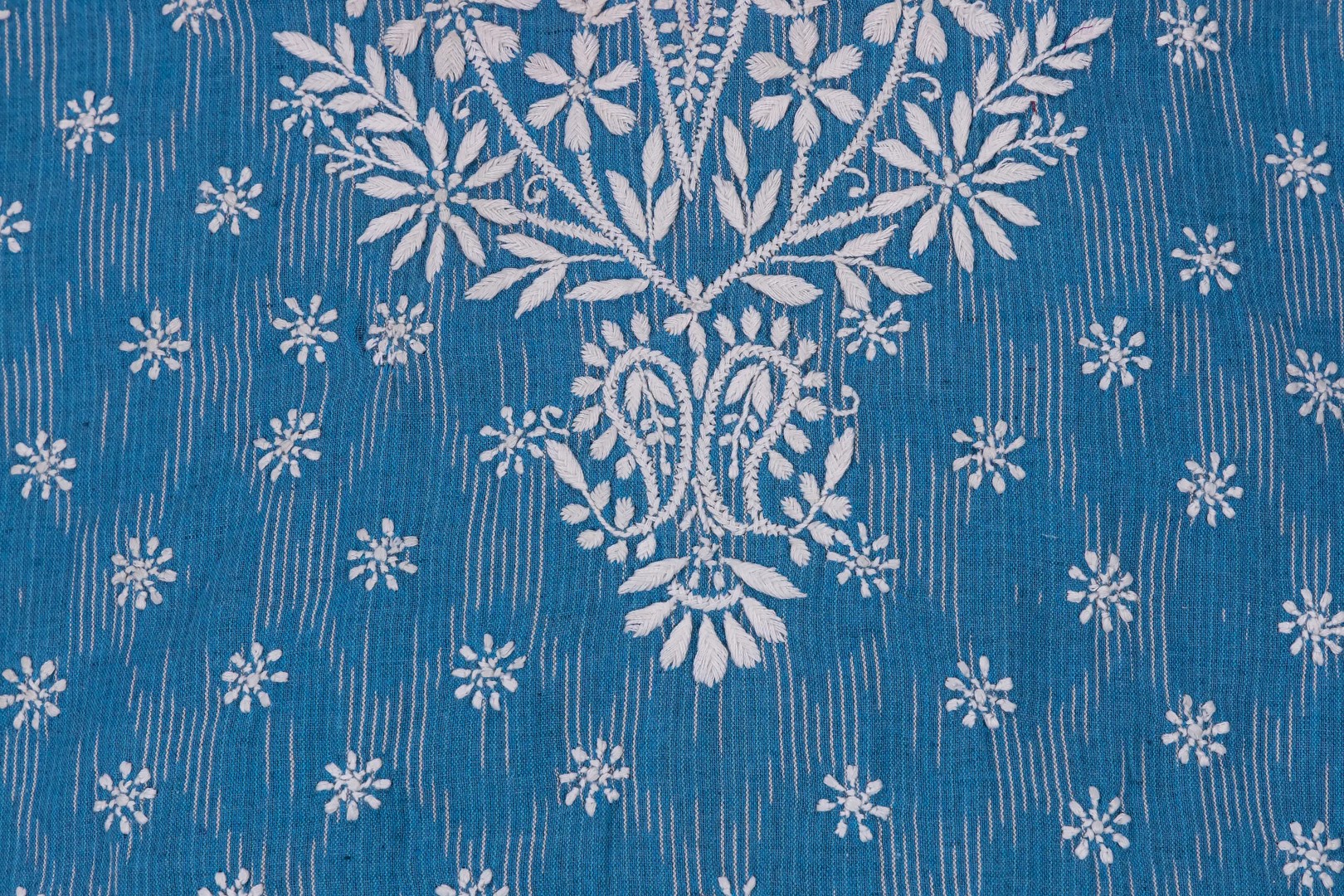 Traditional Lucknow Chikankari Ikkat Cotton Unstitched Kurti by Adrika