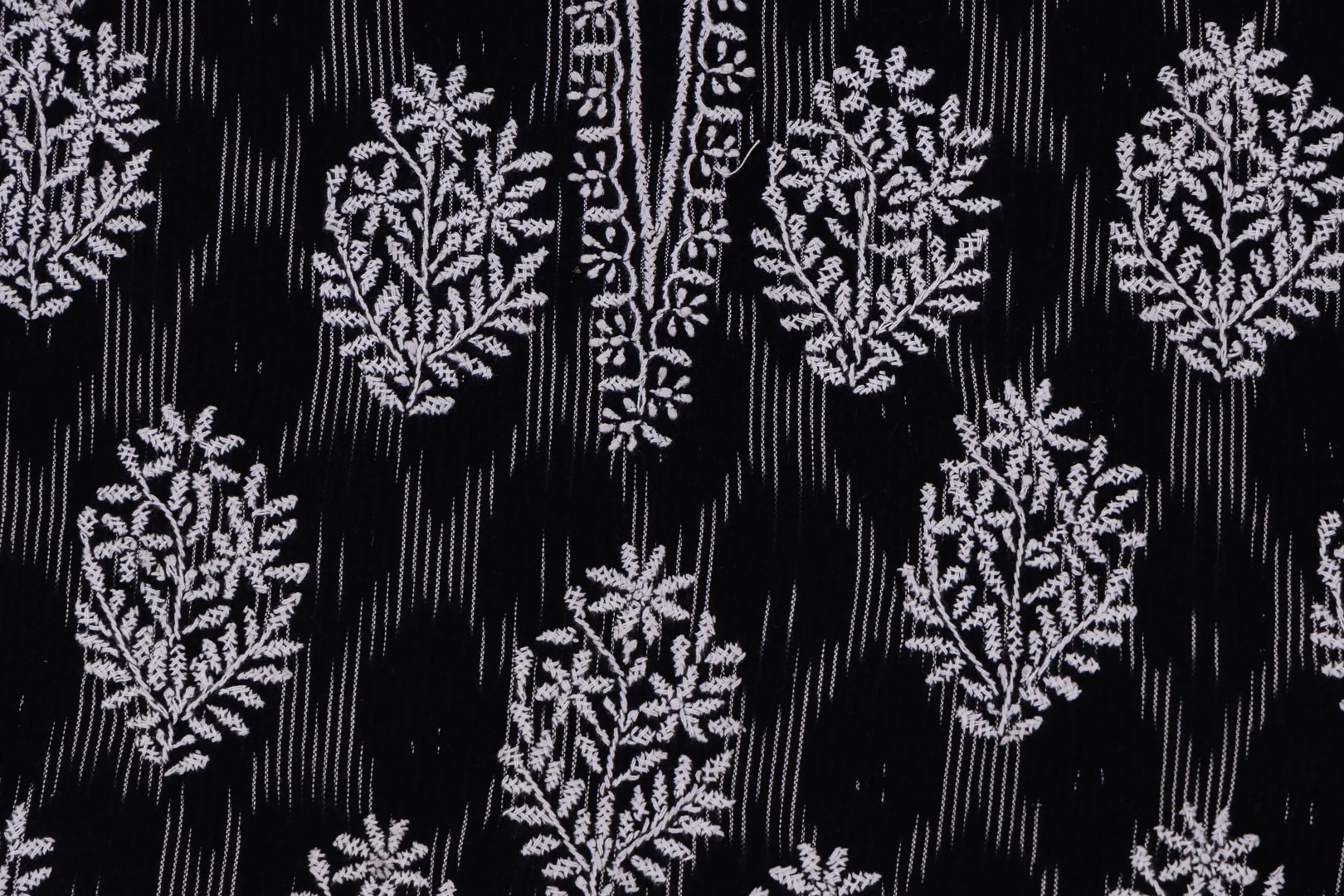 Adrika's Ethnic Lucknow Chikankari Cotton Ikkat Unstitched Kurti