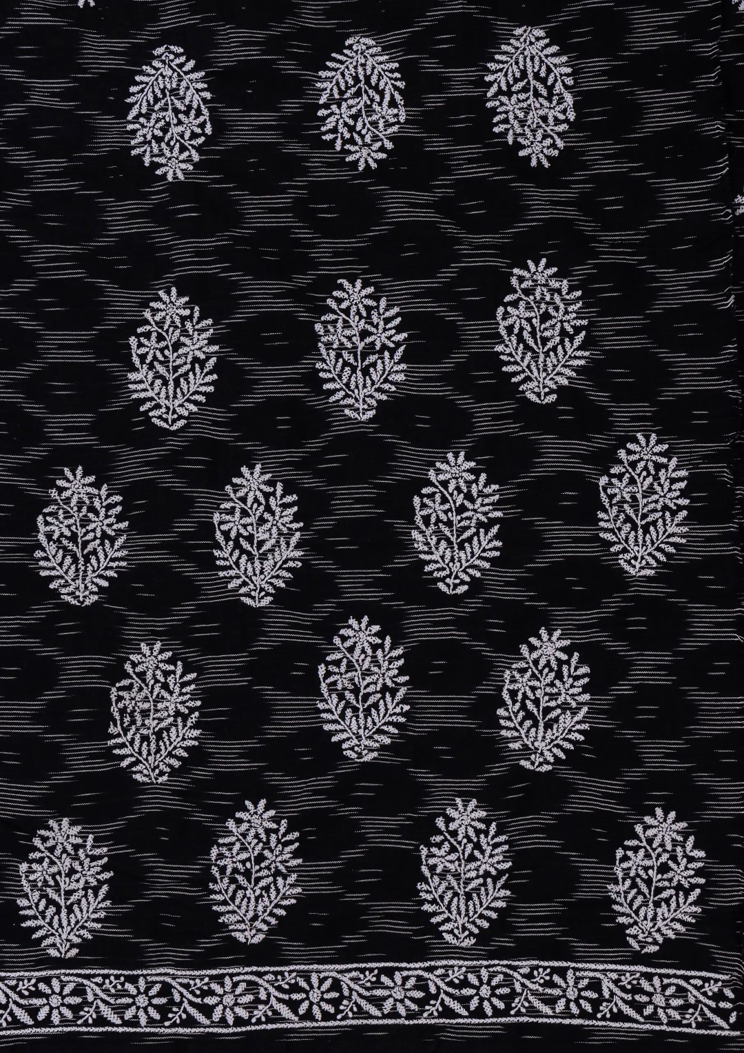 Adrika's Artisanal Lucknow Chikankari Cotton Ikkat Unstitched Kurti