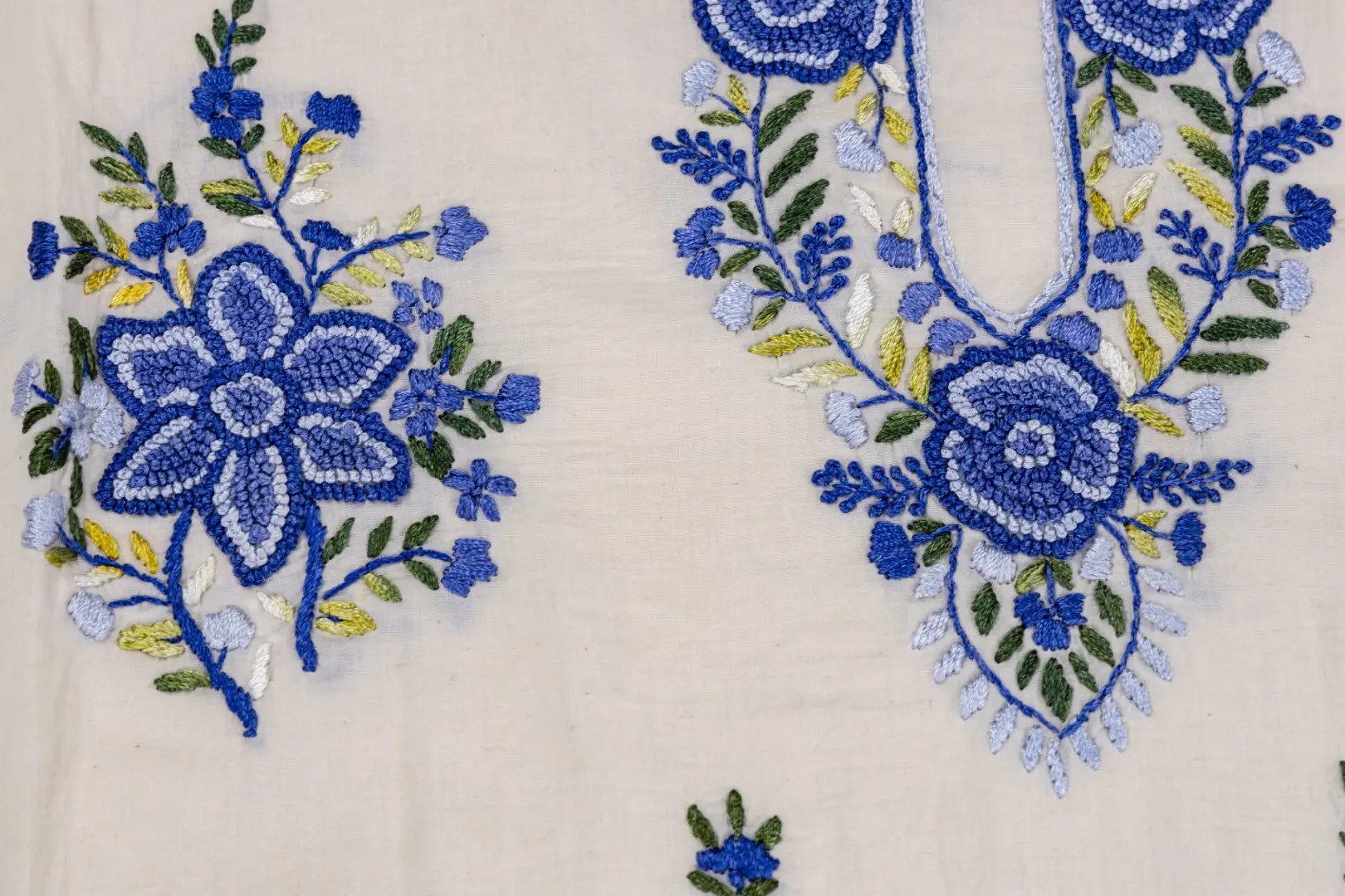 Adrika's Cotton 3 Piece Kurta Set with Detailed Hand Embroidery