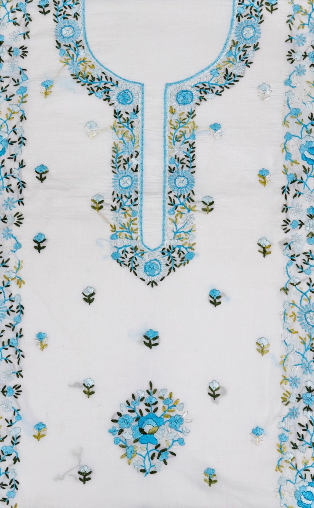 Handcrafted Cotton 3 Piece Kurta Set by Adrika with Embroidery