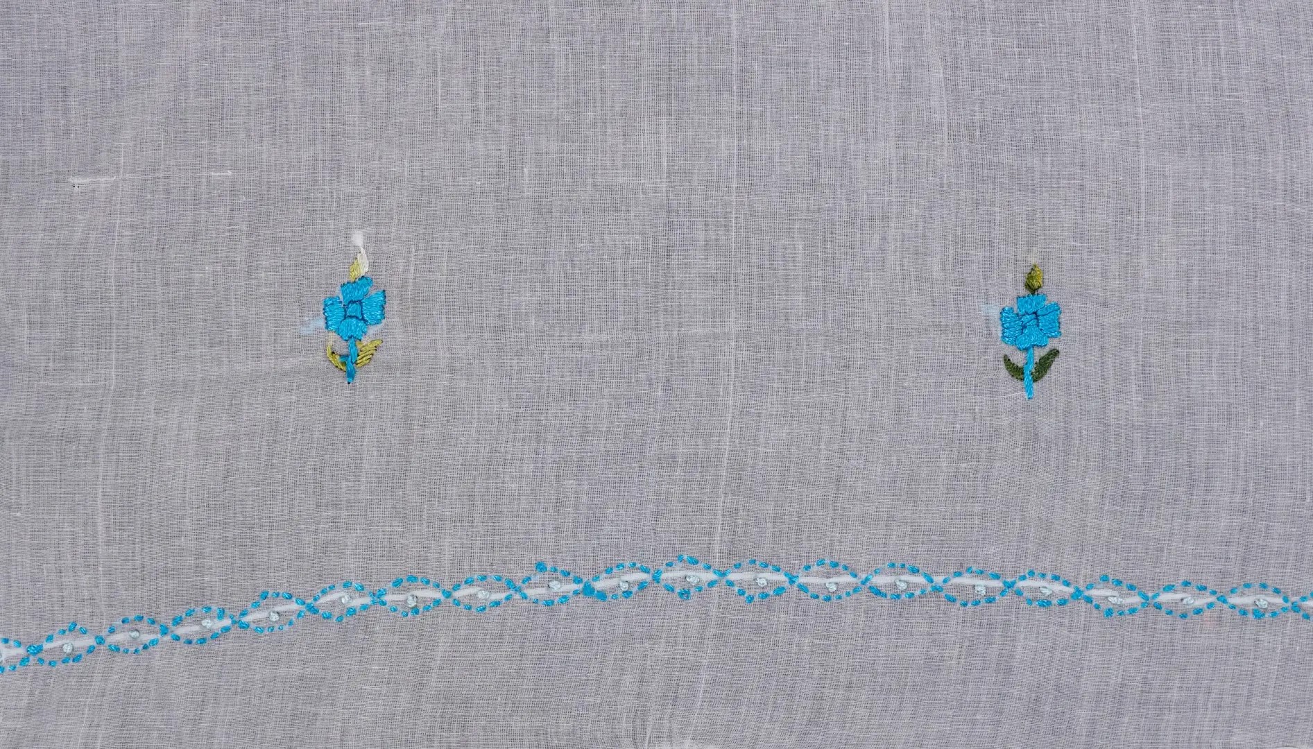 Cotton 3 Piece Kurta Set with Artistic Hand Embroidery by Adrika
