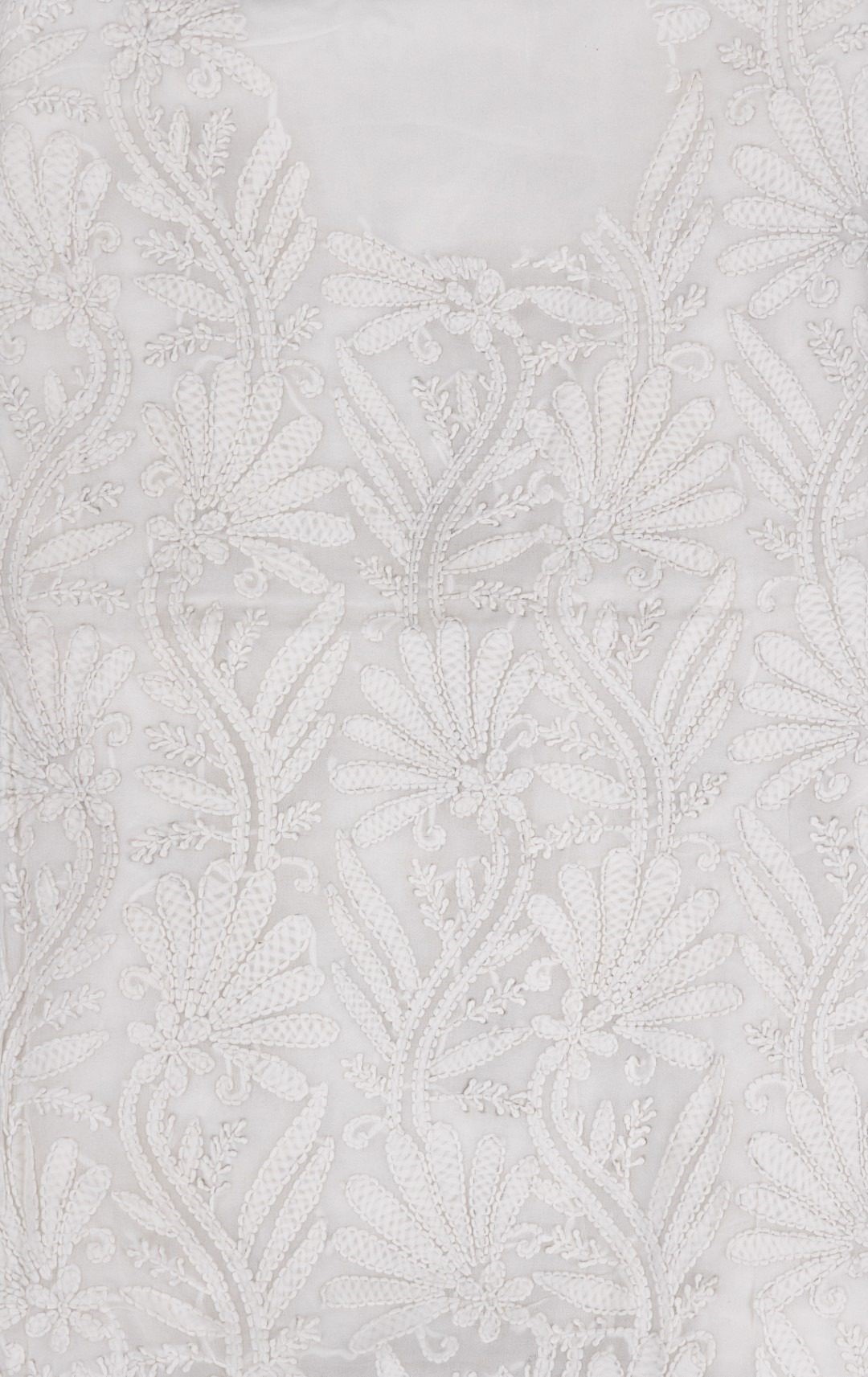 Designer Hand Embroidered off white Cotton Kurta by Adrika