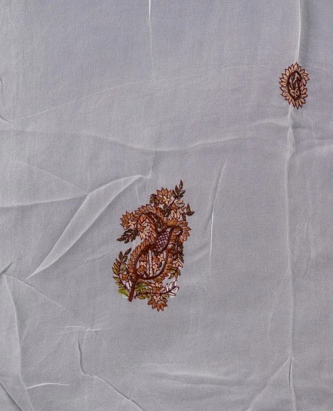 Artisanal Hand Embroidery on Adrika's Georgette Kurta With Dupatta
