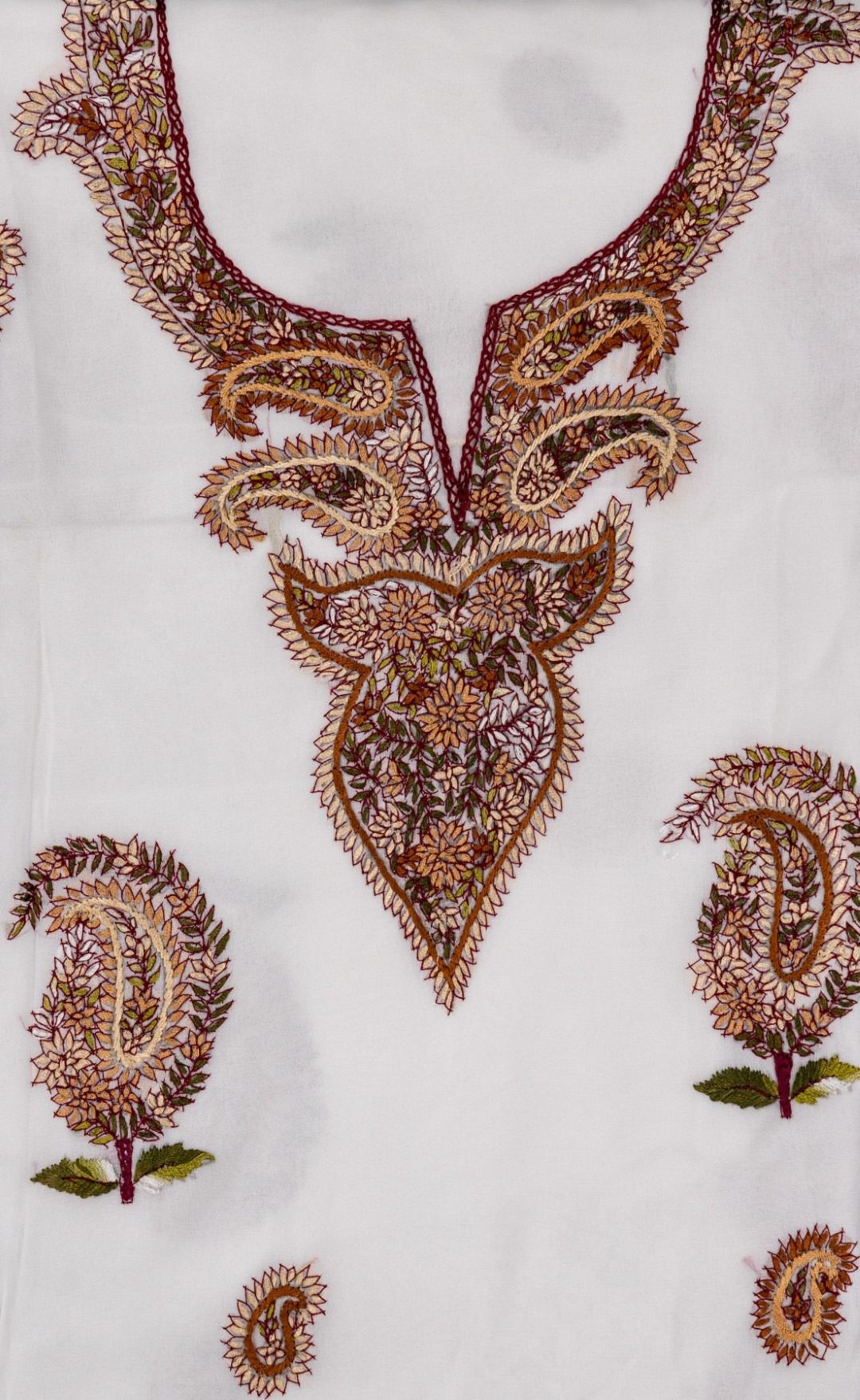 Unstitched Georgette Kurta With Dupatta and Hand Embroidery by Adrika