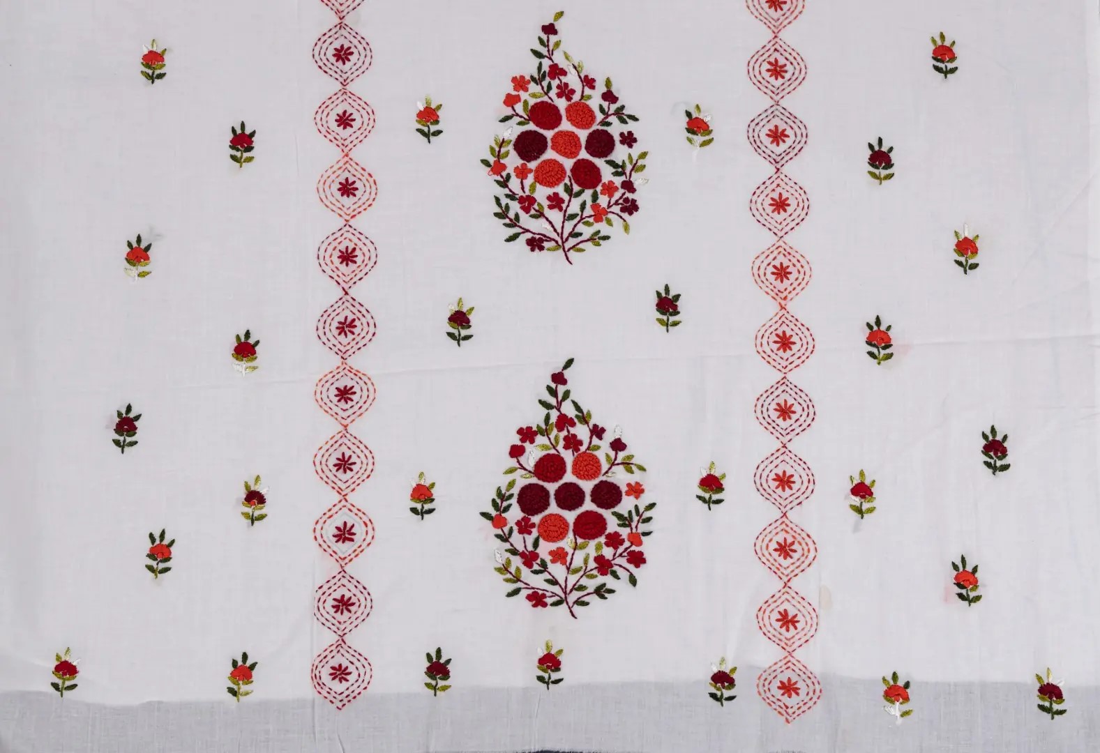 Adrika Handcrafted Cotton Unstitched Kurta with Embroidery