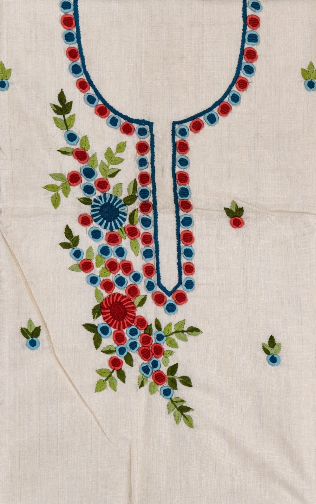 Handcrafted Adrika Multicoloured Semi Tussar Unstitched Kurta