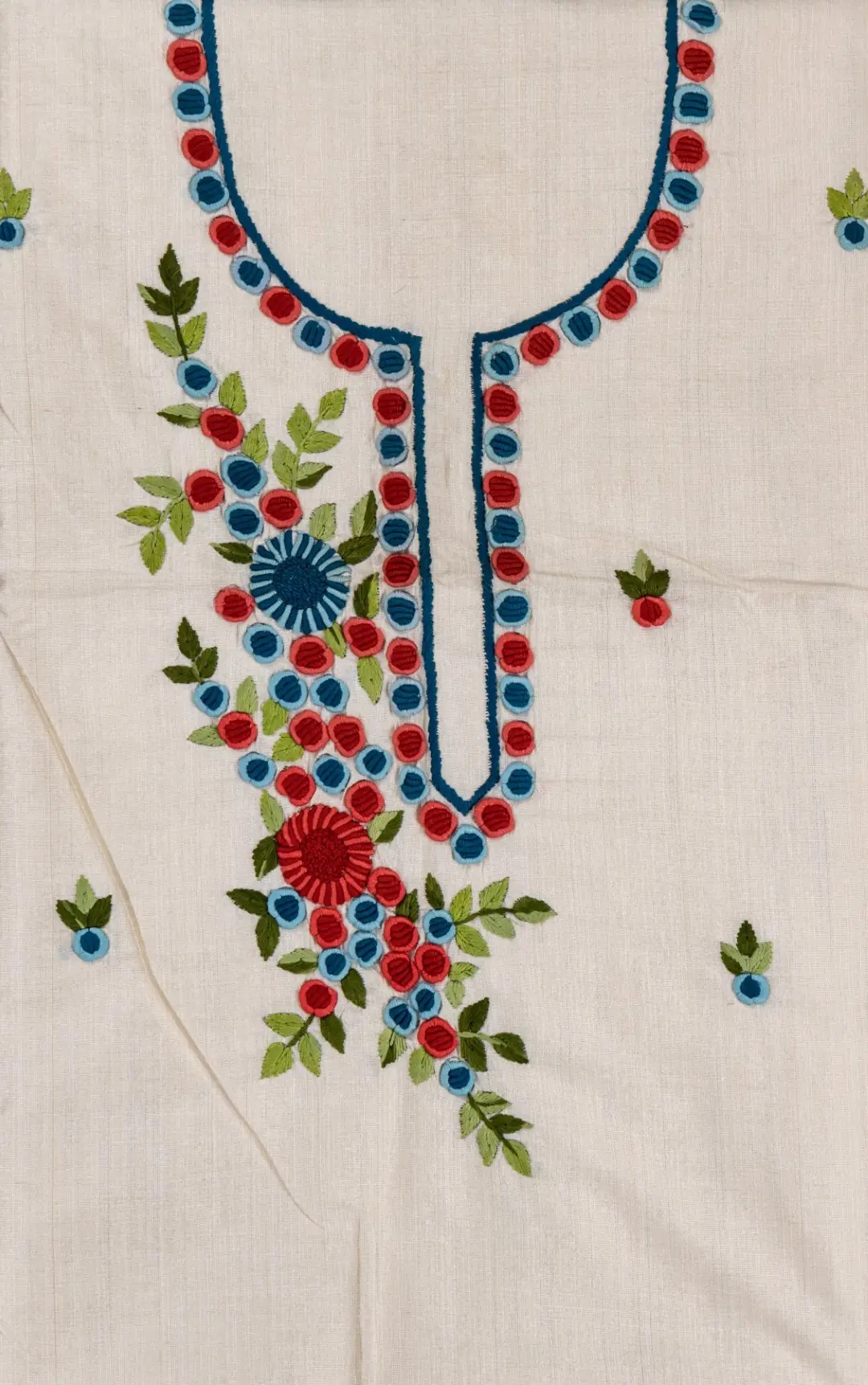 Handcrafted Adrika Multicoloured Semi Tussar Unstitched Kurta