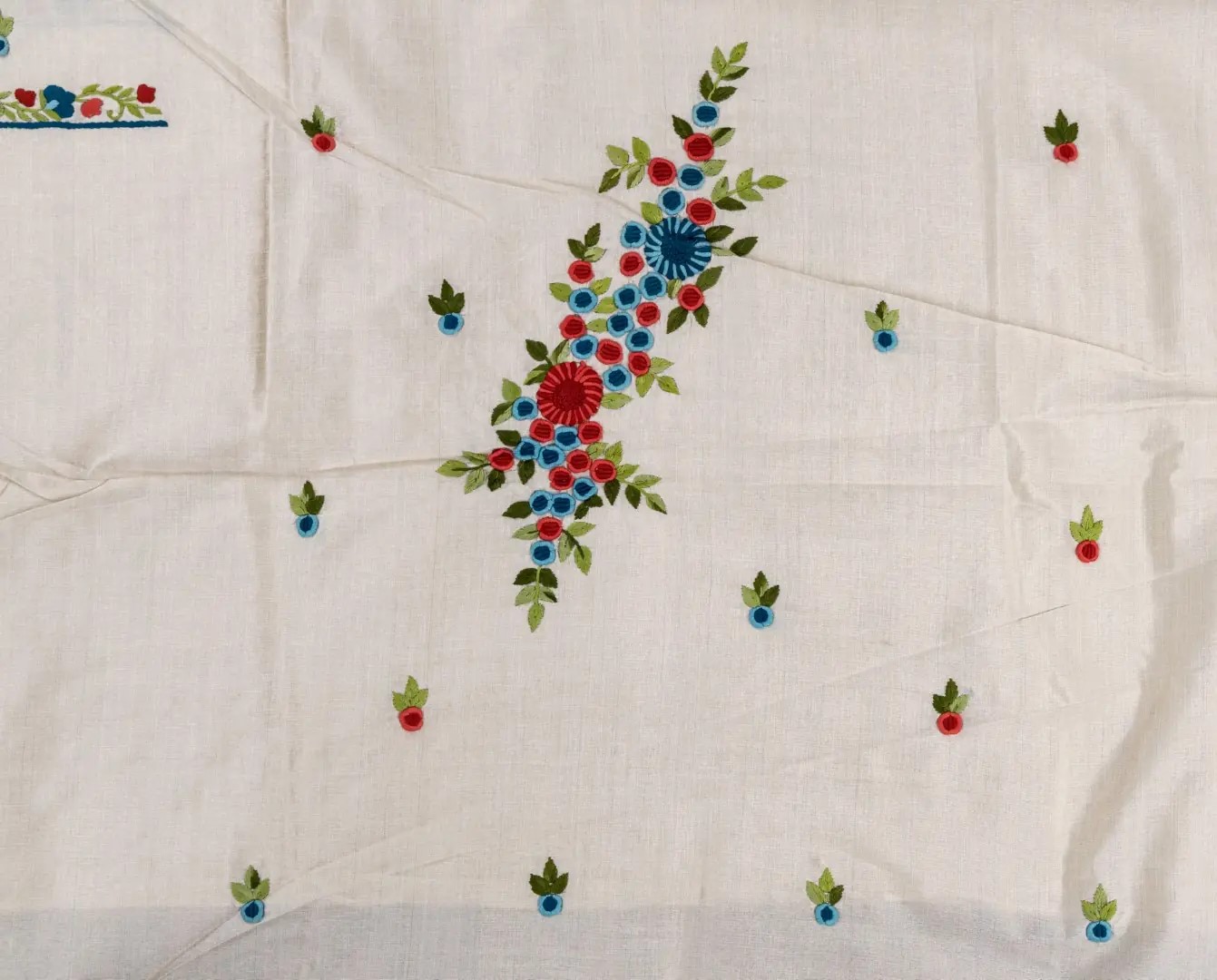 Luxurious Adrika Multicoloured Semi Tussar Hand Embroidered Kurta