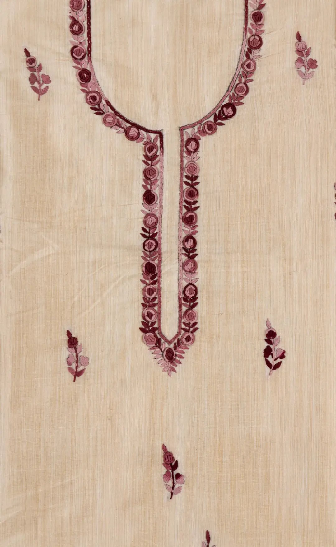 Handcrafted Hand Embroidery on Semi Tussar Kurta by Adrika