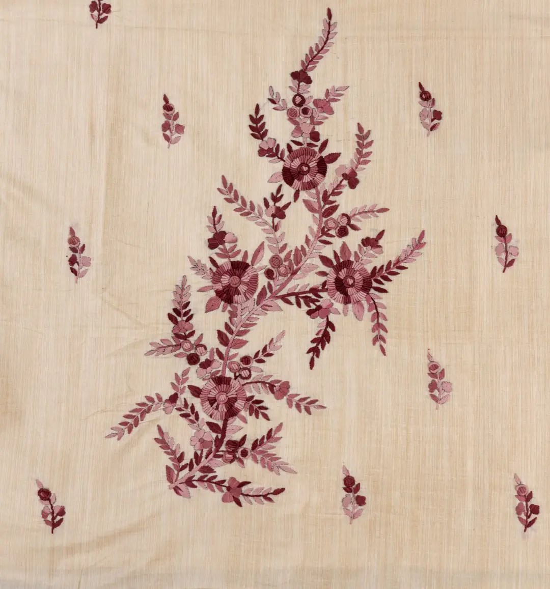 Artistic Hand Embroidery on Adrika's Semi Tussar Kurta