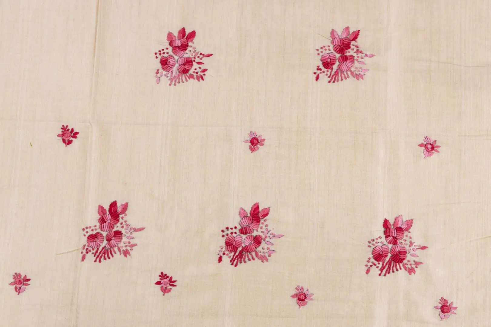 Adrika Multicoloured Thread Hand Embroidered Semi Tussar Kurta