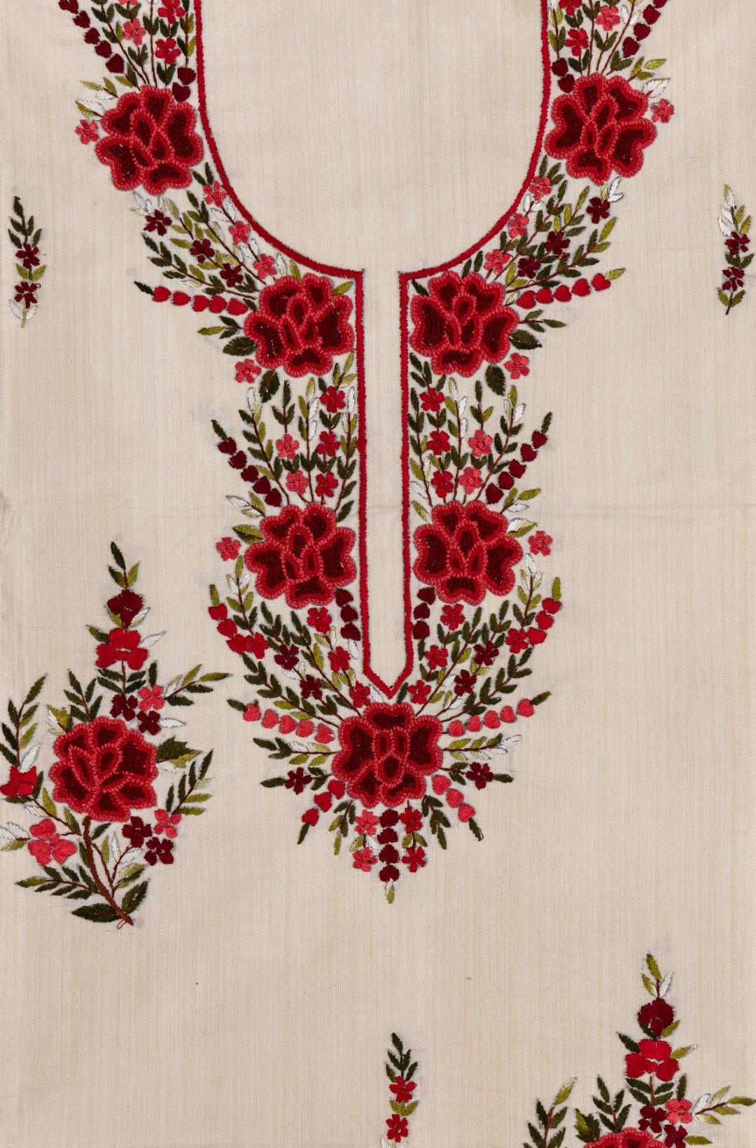 Adrika Designer Kurta Set with Different Shades Of red Embroidery