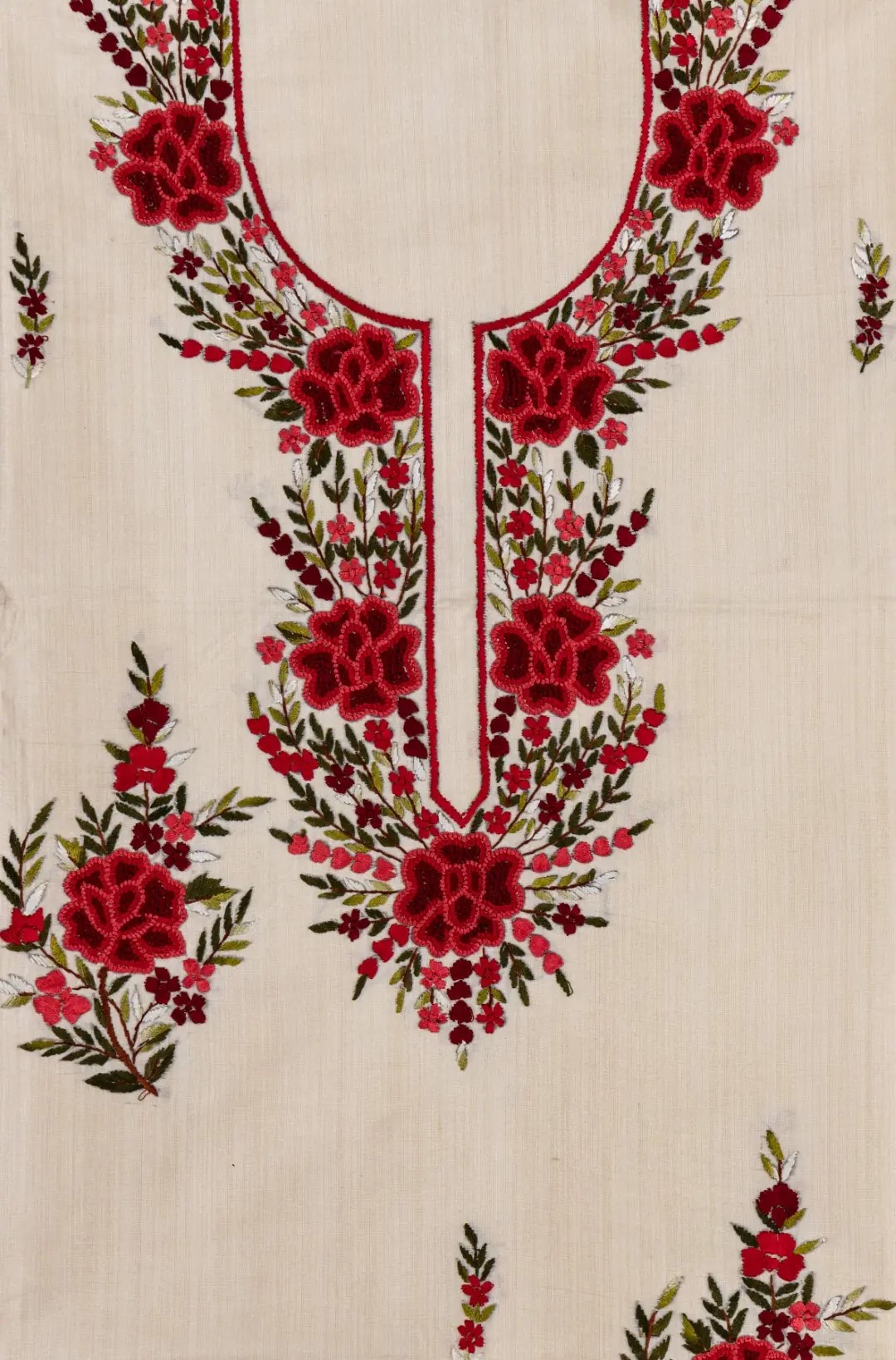 Adrika Designer Kurta Set with Different Shades Of red Embroidery