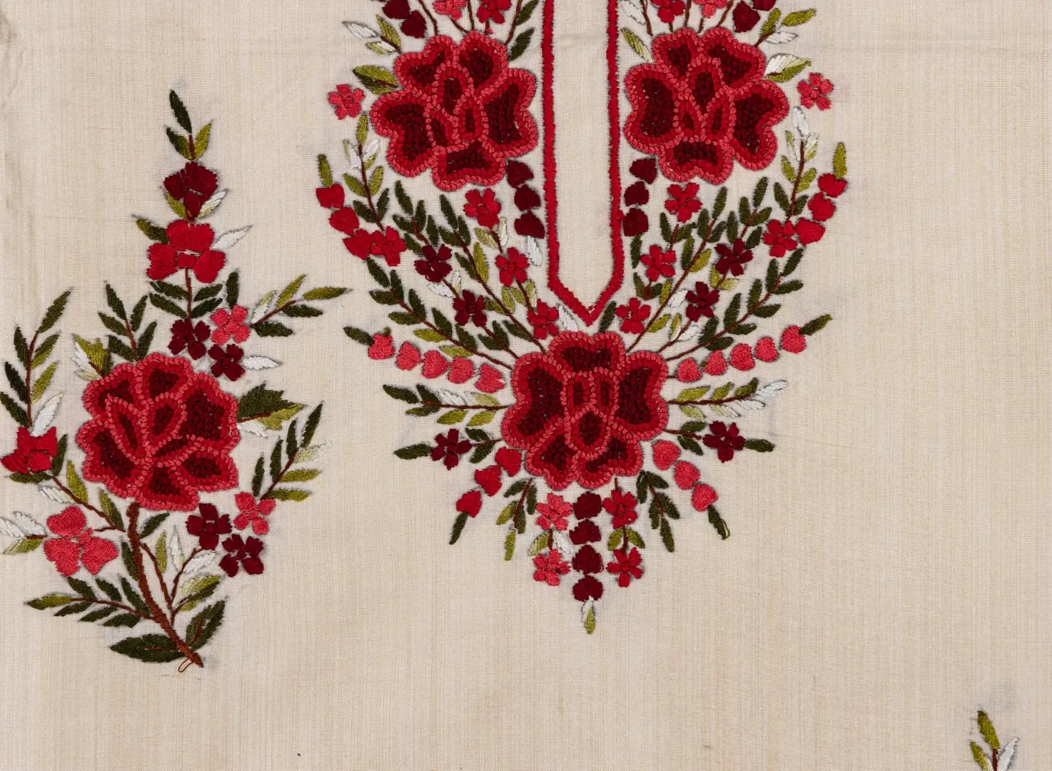 Designer Kurta Set with Different Shades Of red Embroidery by adrika