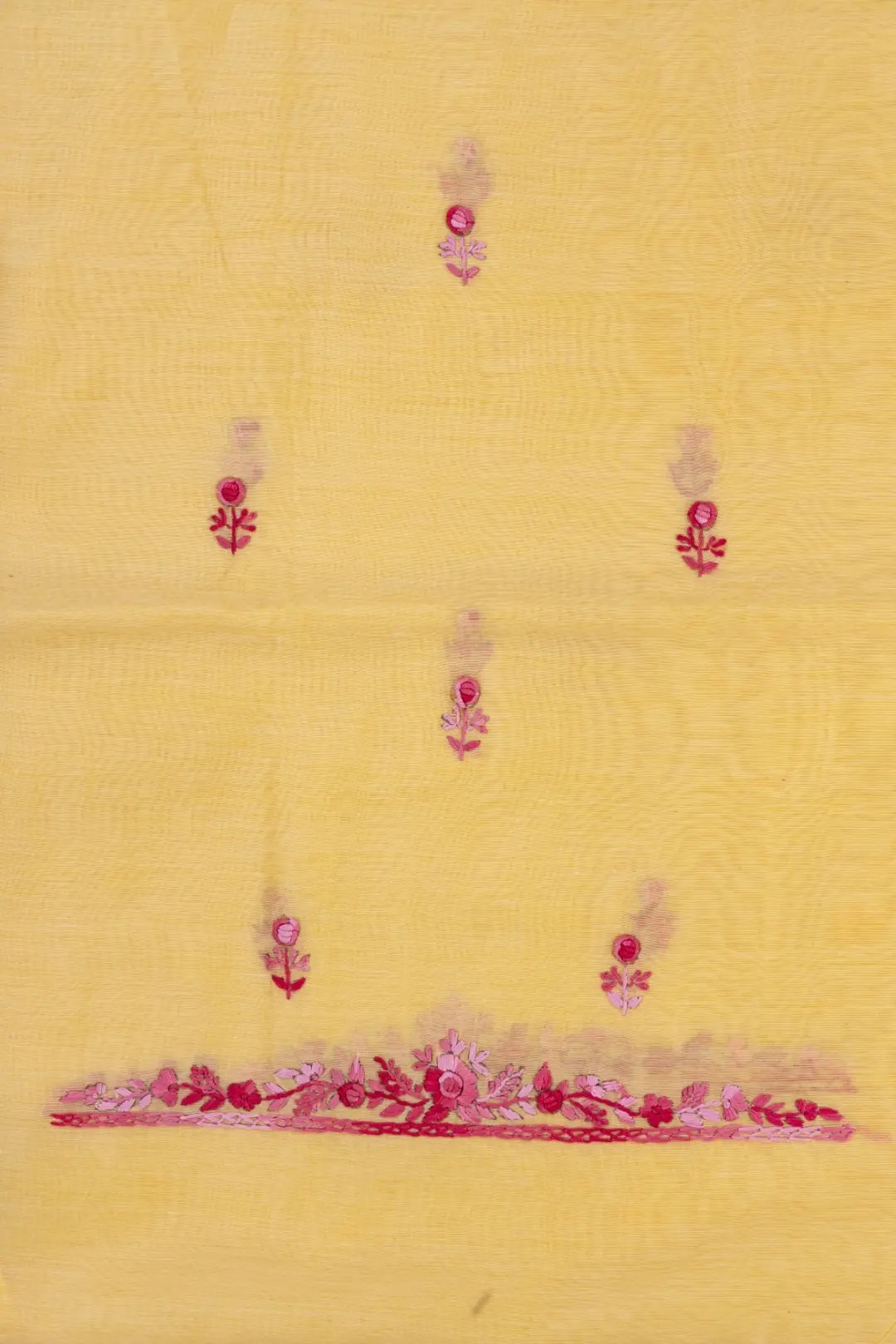 Adrika Different Shades Of Pink Hand Embroidered Yellow Chanderi Kurta Ensemble
