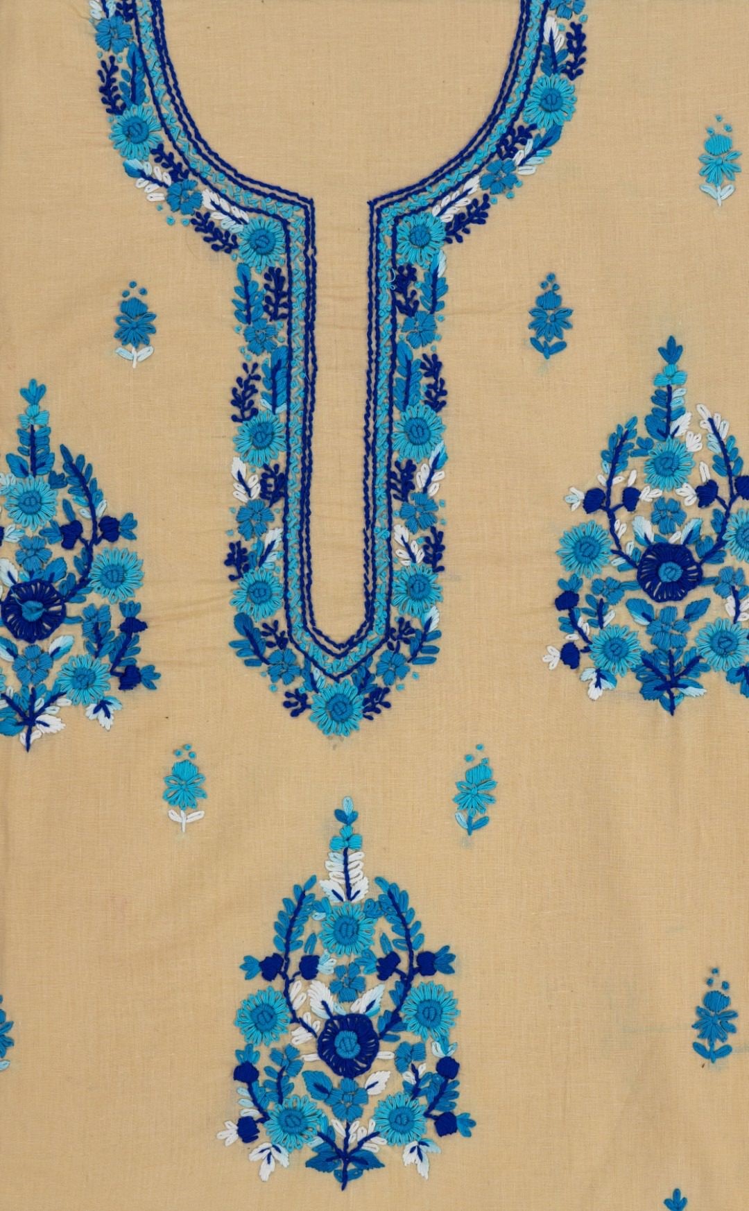 Luxurious Adrika Different Shades Of blue Hand Embroidered Kurta Set
