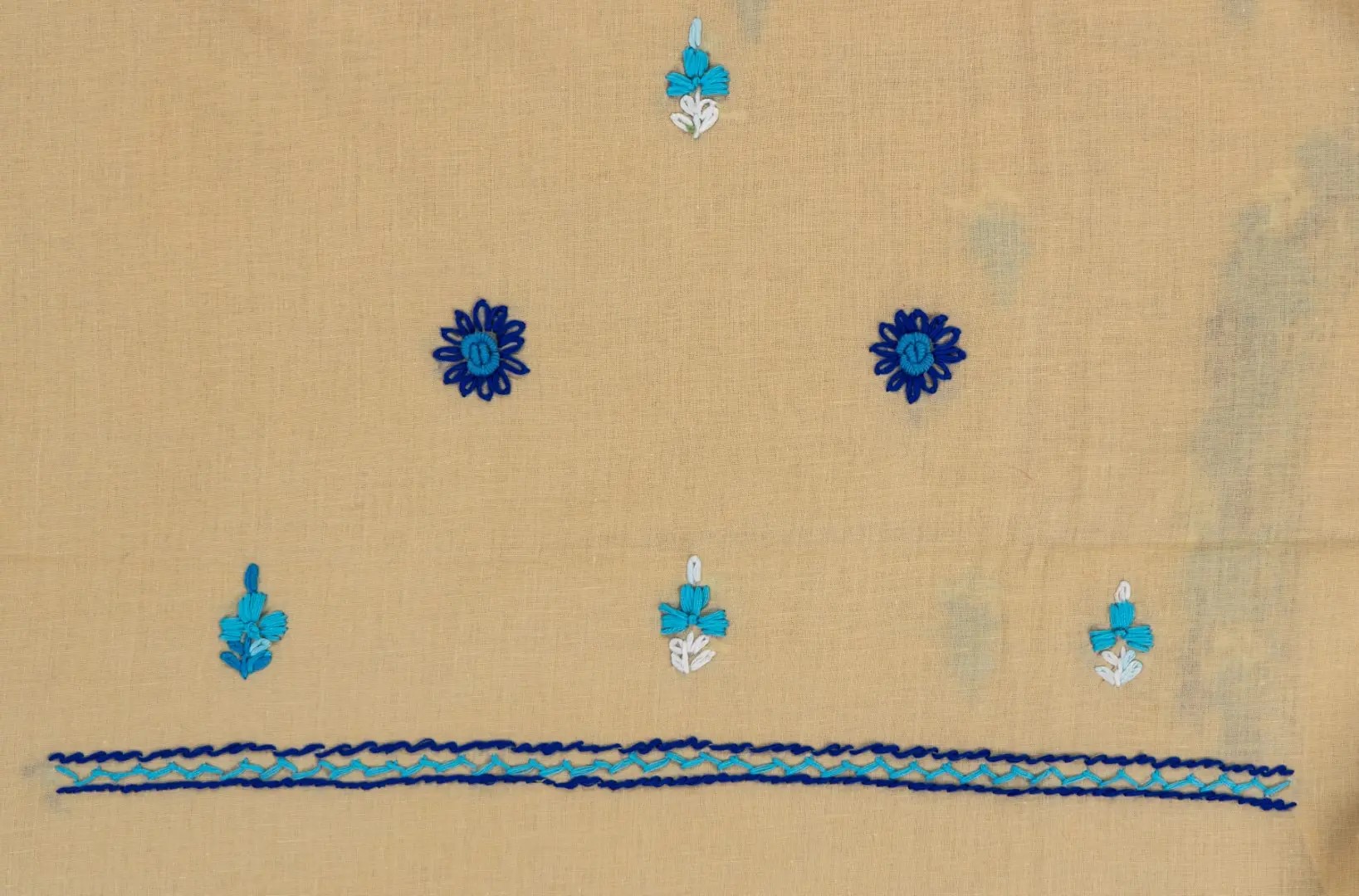 Different Shades Of blue Hand Embroidered Ethnic Kurta Set by adrika