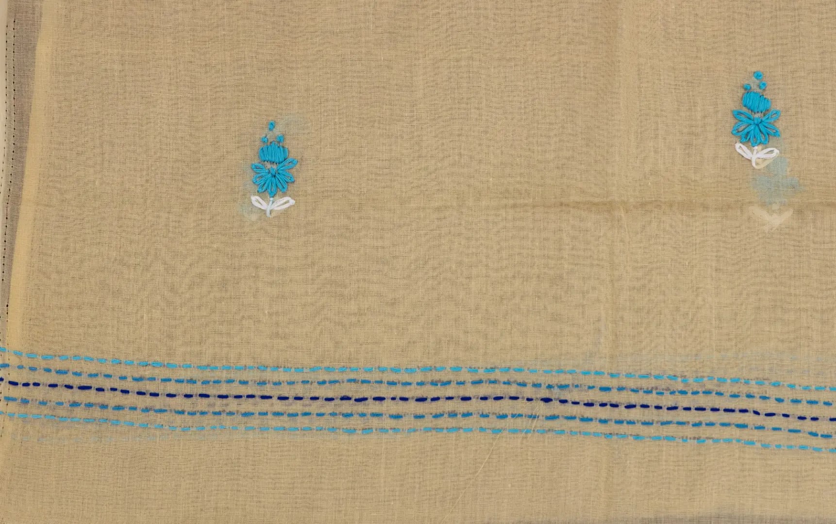 Blue Hand Embroidered Ethnic Kurta Set