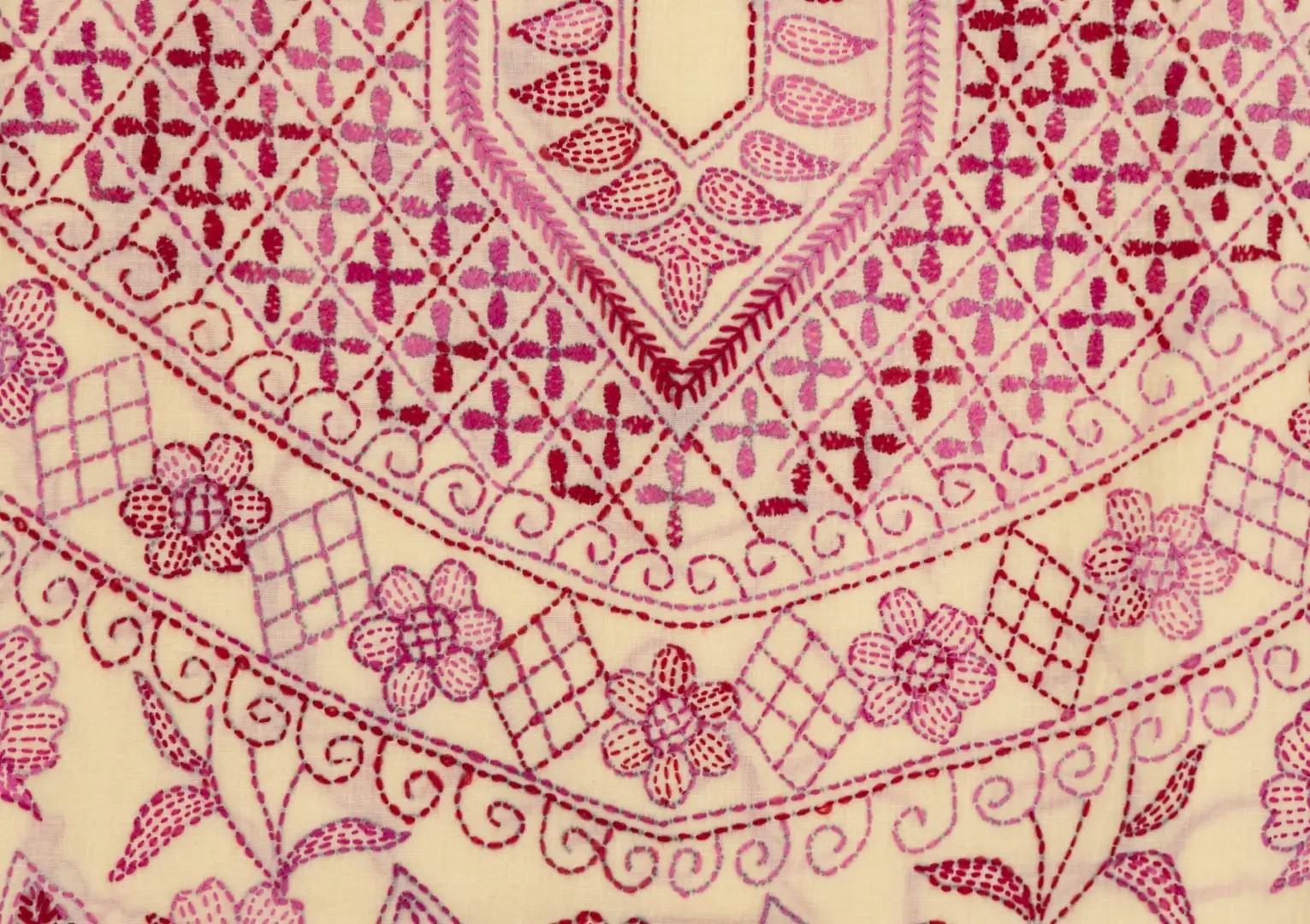 Artistic Adrika Hand Embroidered Different Shades Of Pink Kurta