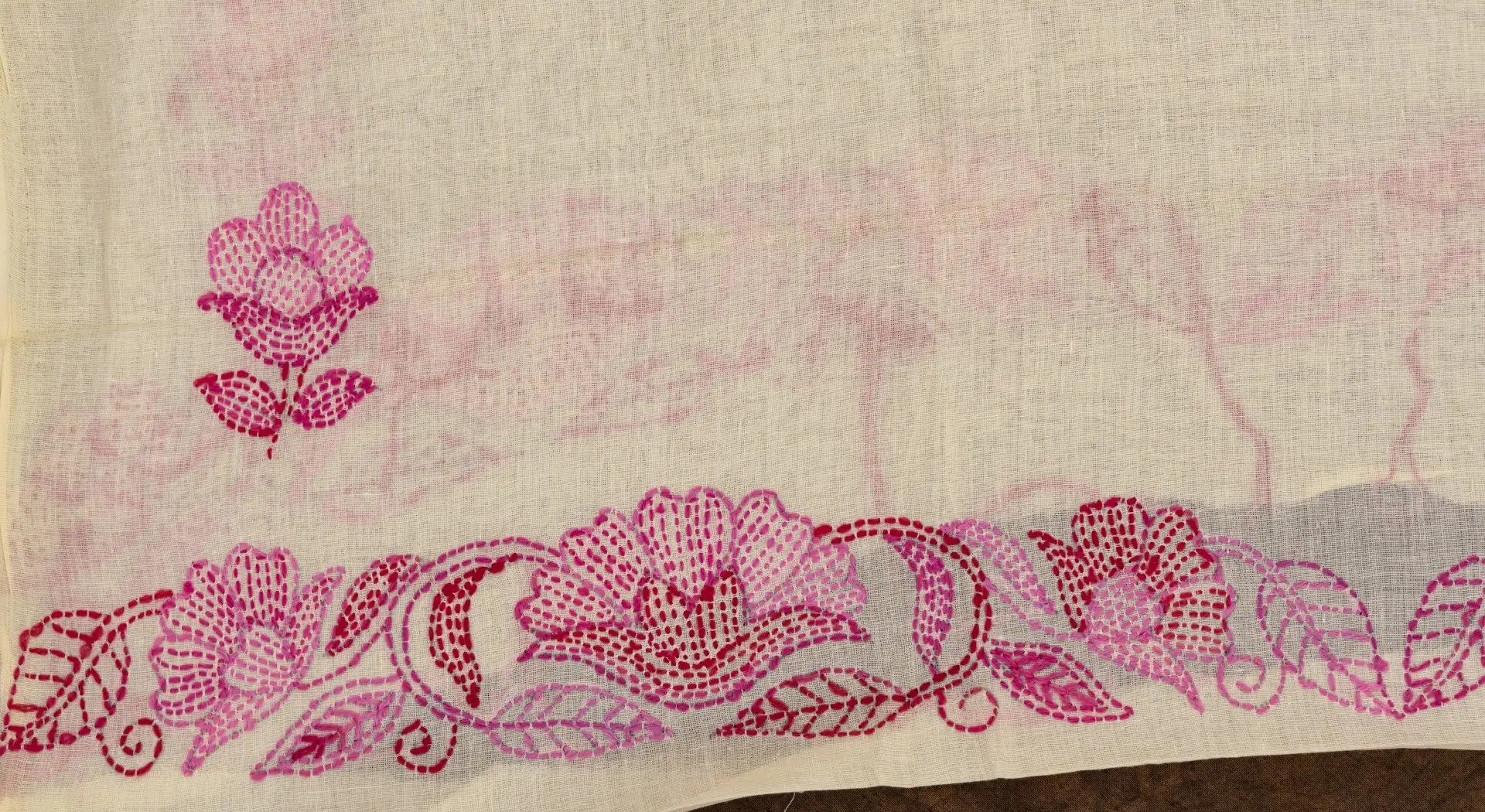 Adrika Different Shades Of Pink Hand Embroidered 3 Piece Kurta Ensemble