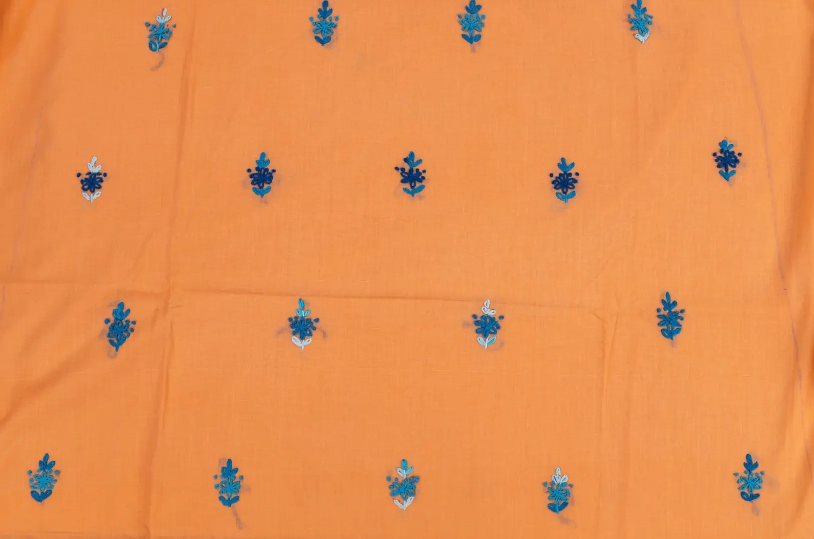 purple Hand Embroidered orange Kurta set by adrika