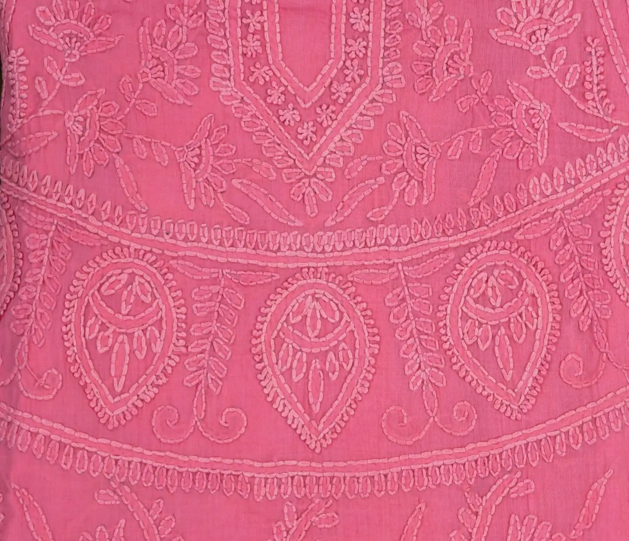 Handcrafted French Pink Cotton Kurta Set by Adrika with Shadow Work