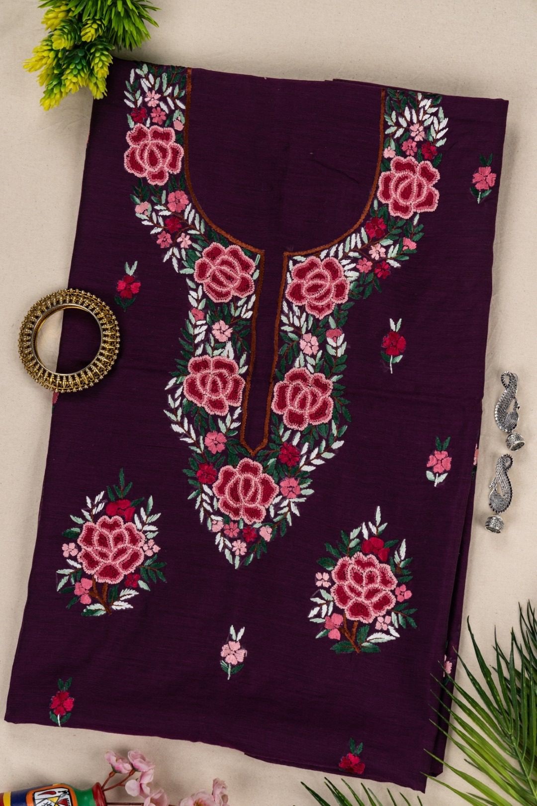 Adrika Hand Embroidered Chanderi Cotton Kurta