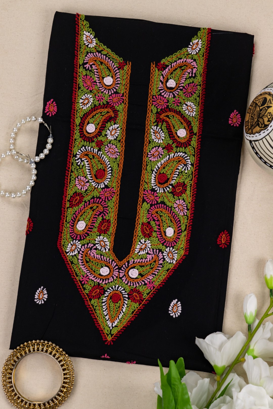 Hand Embroidered Kora Designer Kurta
