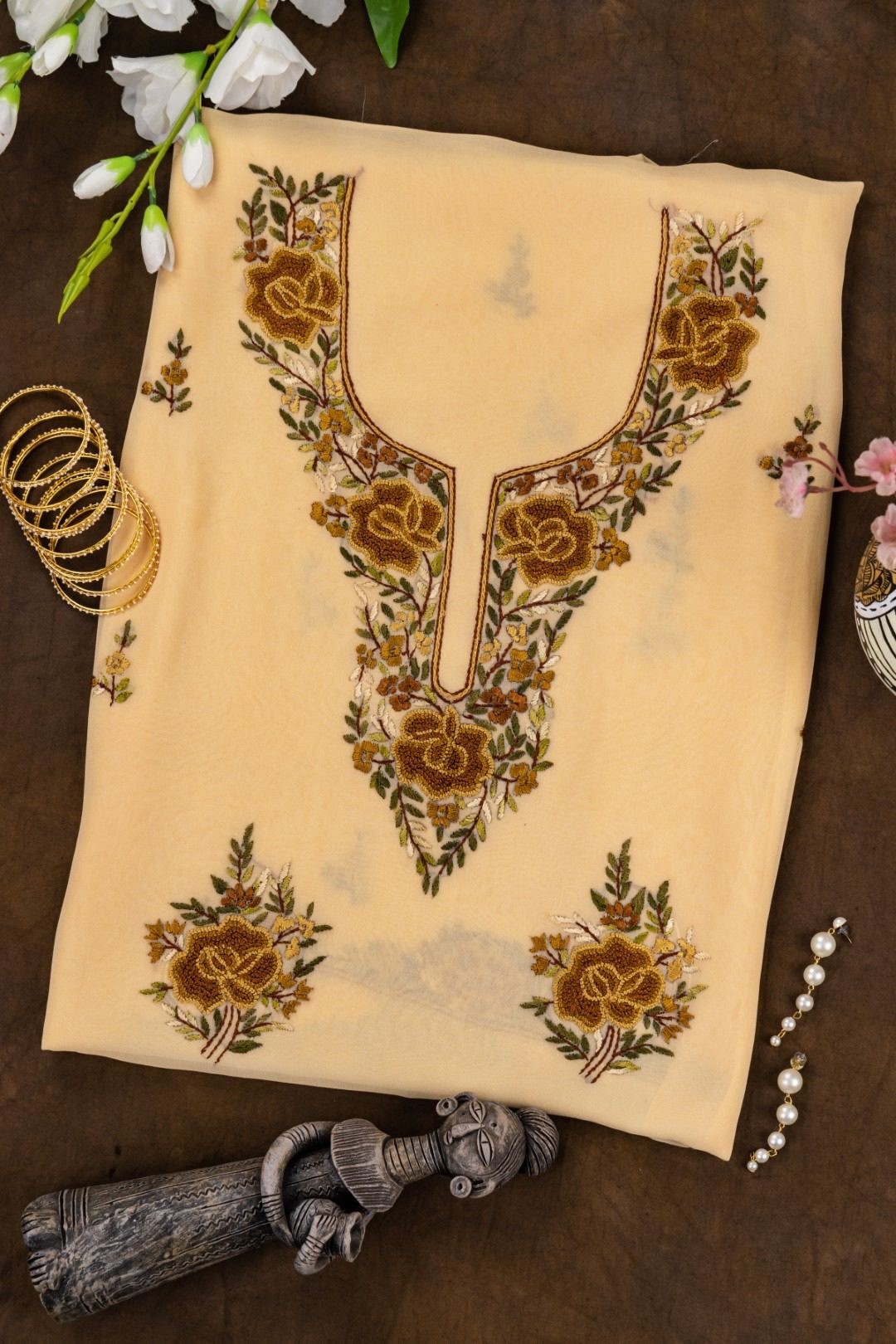 Adrika Georgette Kurta with Custom Hand Embroidery