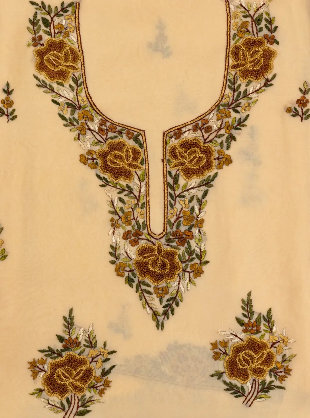Elegant Georgette Kurta with Intricate Hand Embroidery by Adrika