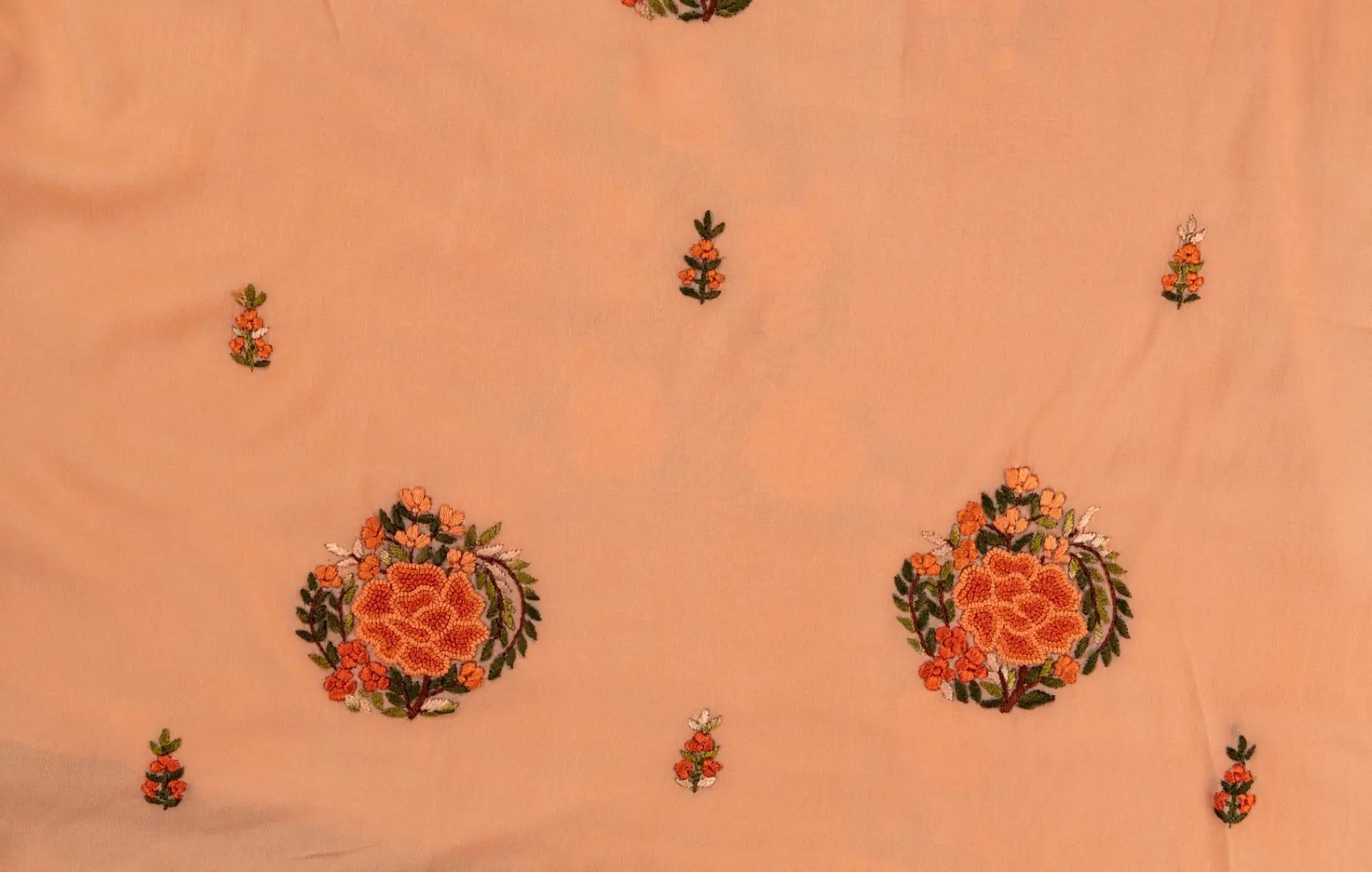 Indian Hand Embroidered Georgette Kurta by Adrika