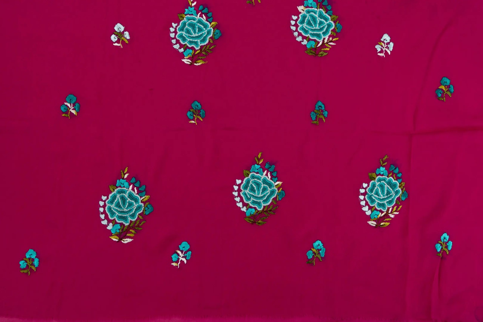 Hand-embroidered Georgette kurta in soft colors