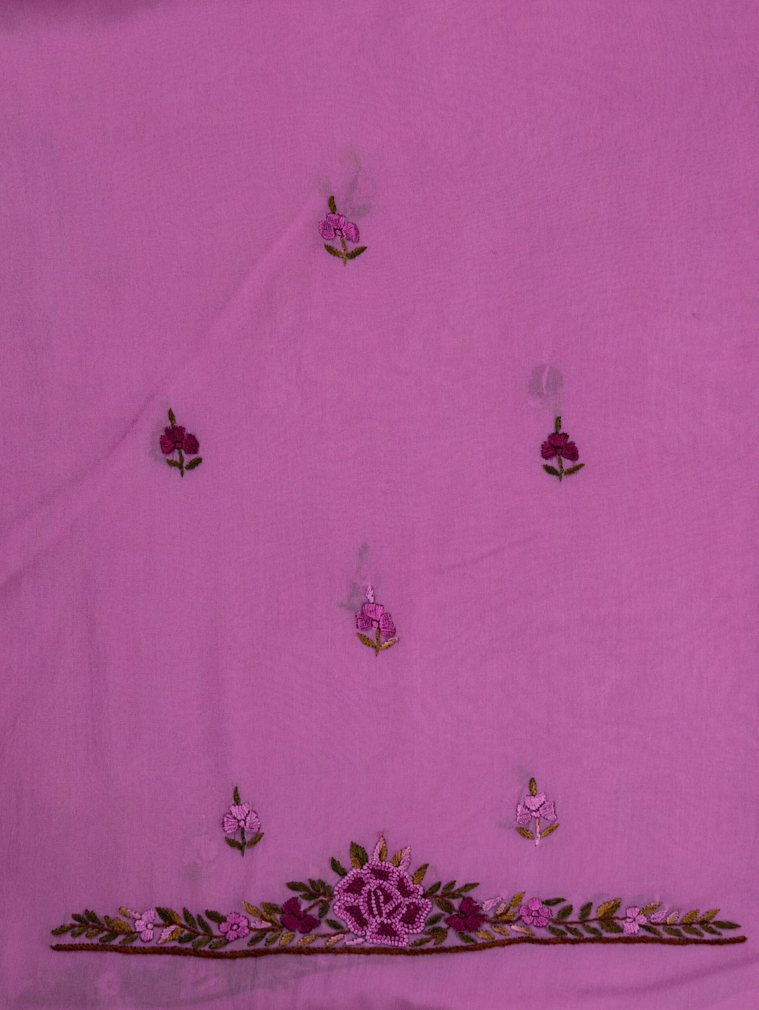 Georgette unstitched kurta with delicate hand embroidery