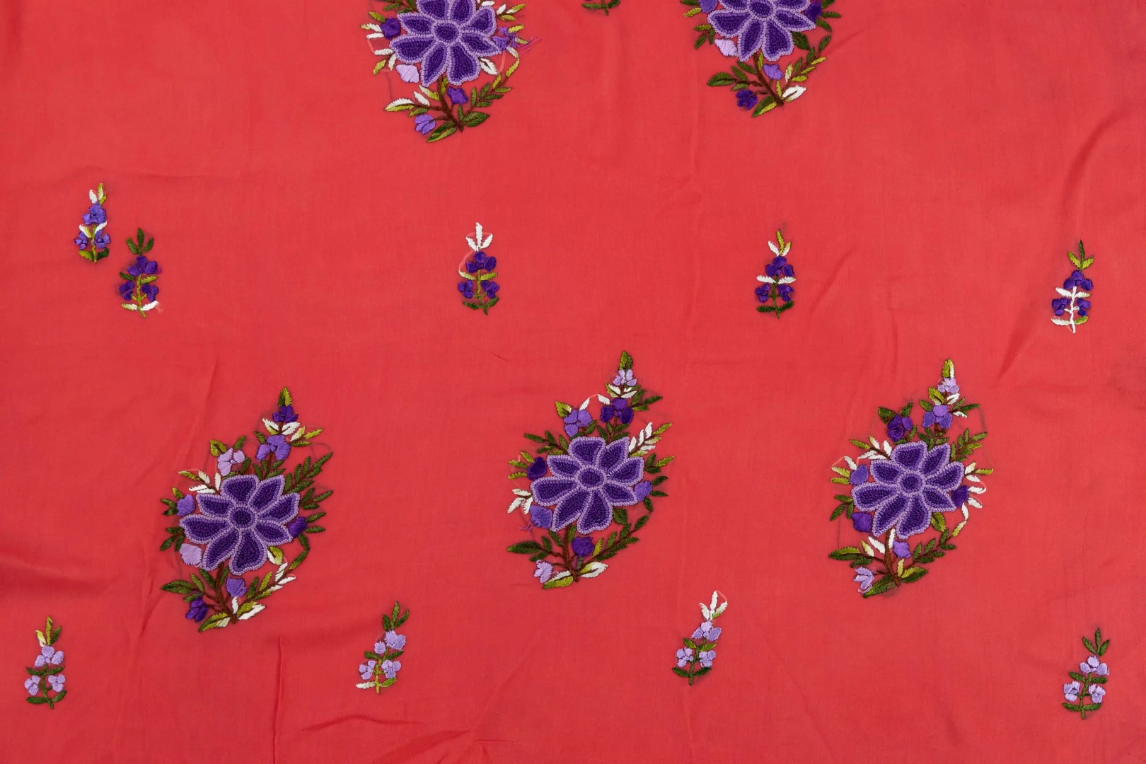 Adrika's elegant hand-embroidered Georgette kurta fabric
