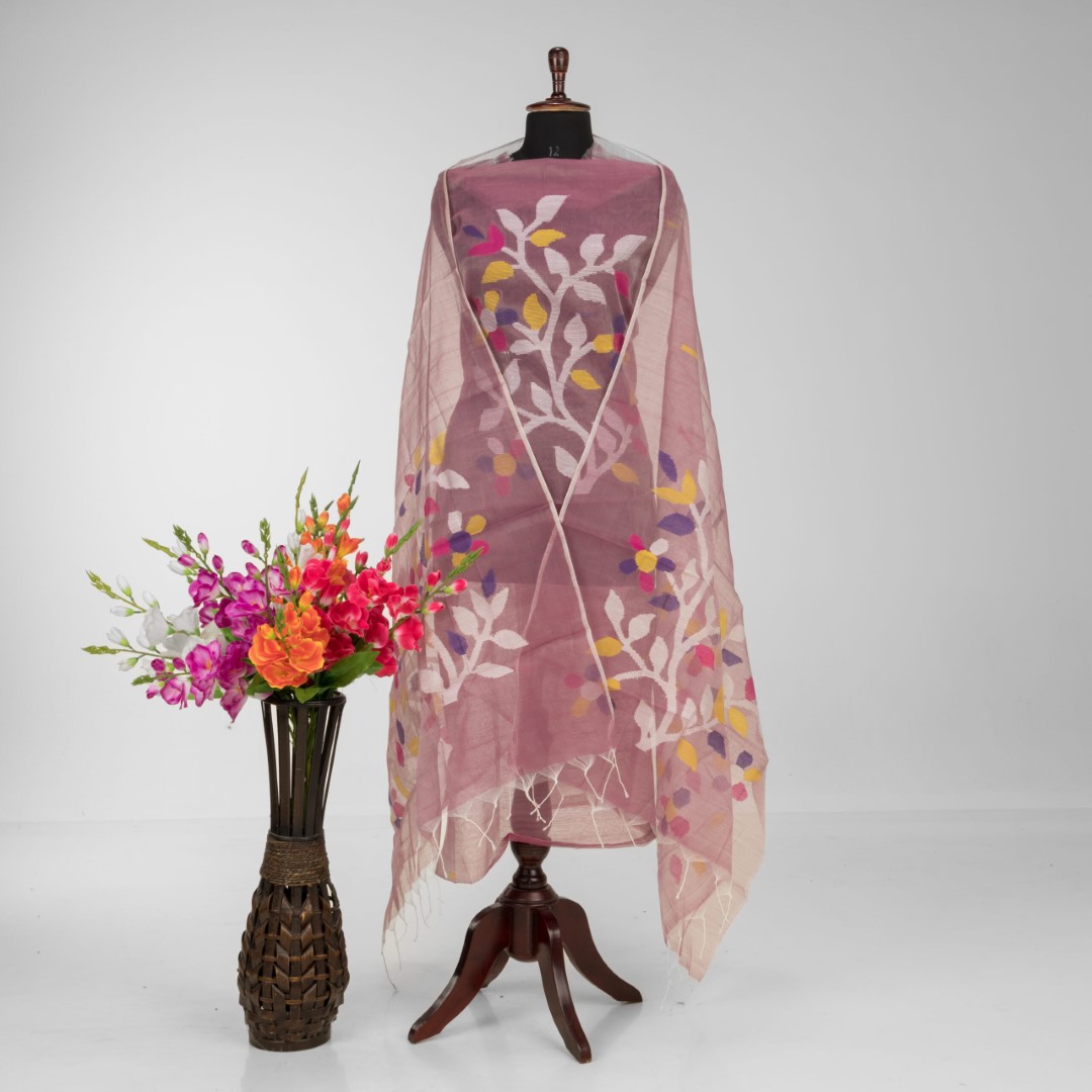 Comfortable Dhakai Jamdani Kurti & Dupatta Set by Adrika