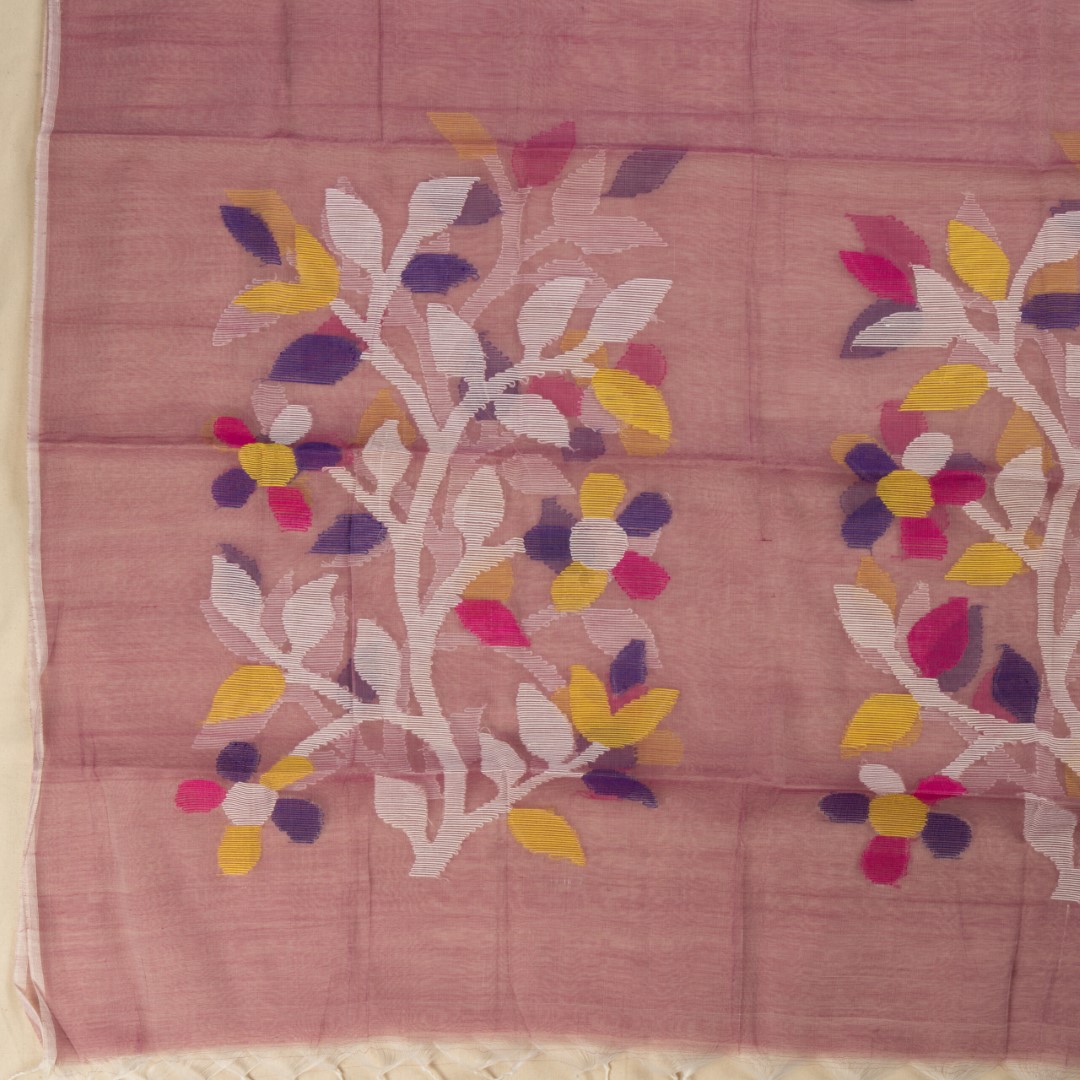Adrika’s Designer Handloom Muslin Dhakai Jamdani Set