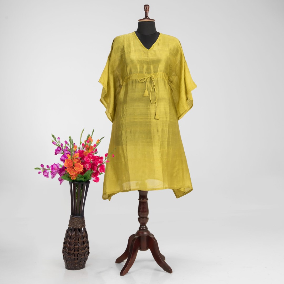 Premium Handloom Murshidabad Silk Kaftan by Adrika