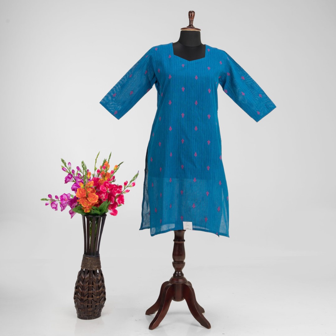 Adrika's Artisan Hand Embroidered Khadi Cotton Kurti