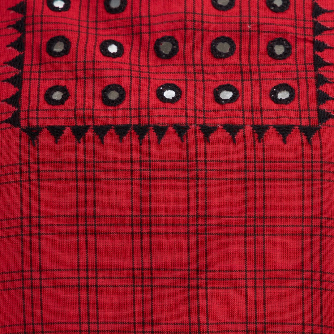 Traditional Khadi Cotton Hand Embroidered Kurti by Adrika