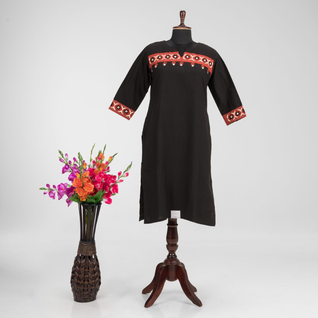 Adrika Hand Embroidered Khadi Cotton Kurti