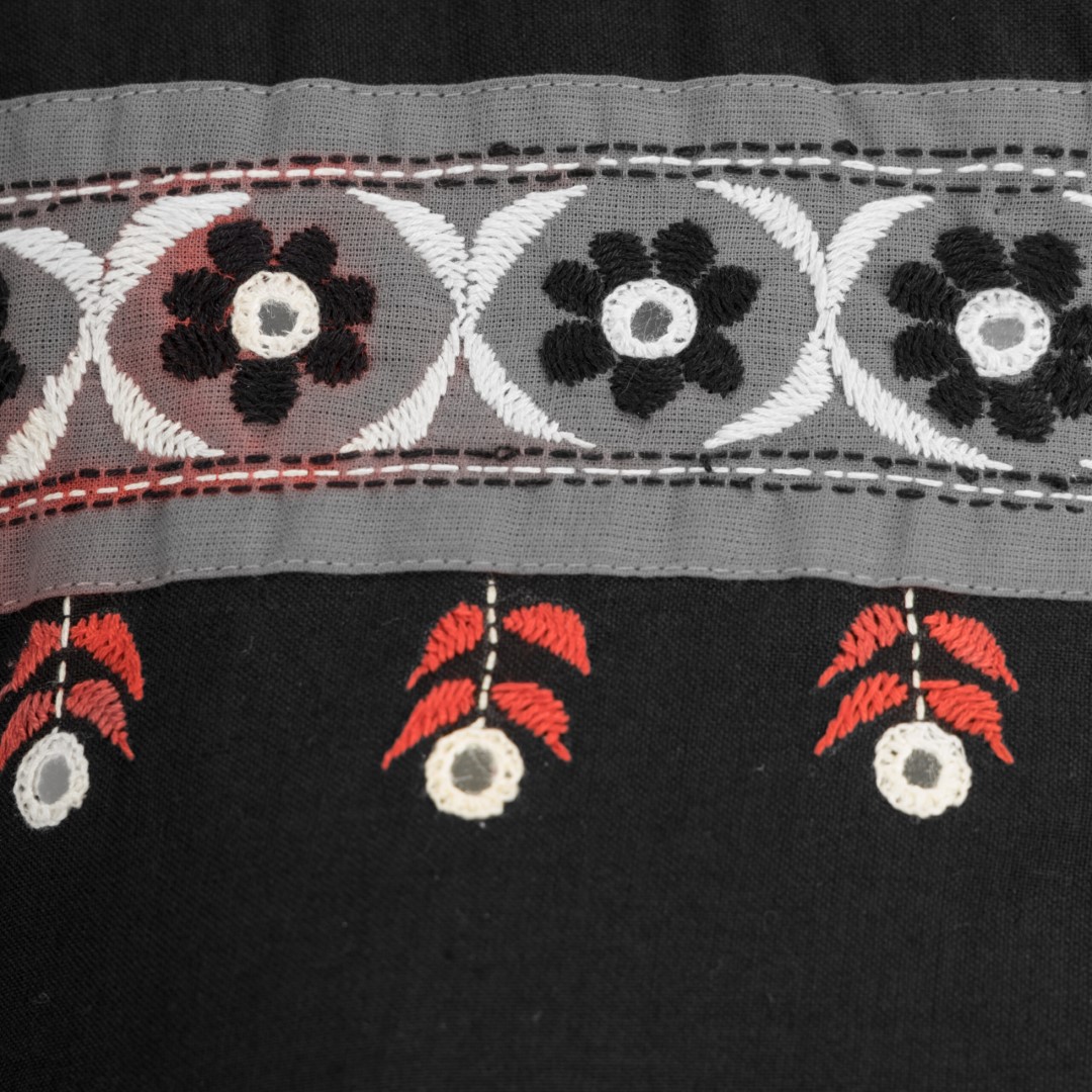 Khadi Cotton Kurti with Exquisite Hand Embroidery by Adrika