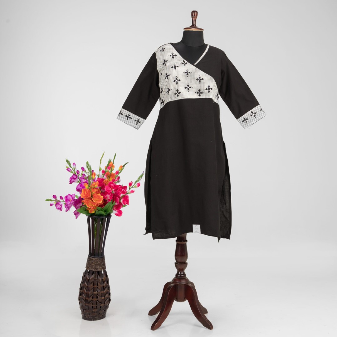 Artisanal Hand Embroidery on Adrika’s Khadi Cotton Kurti