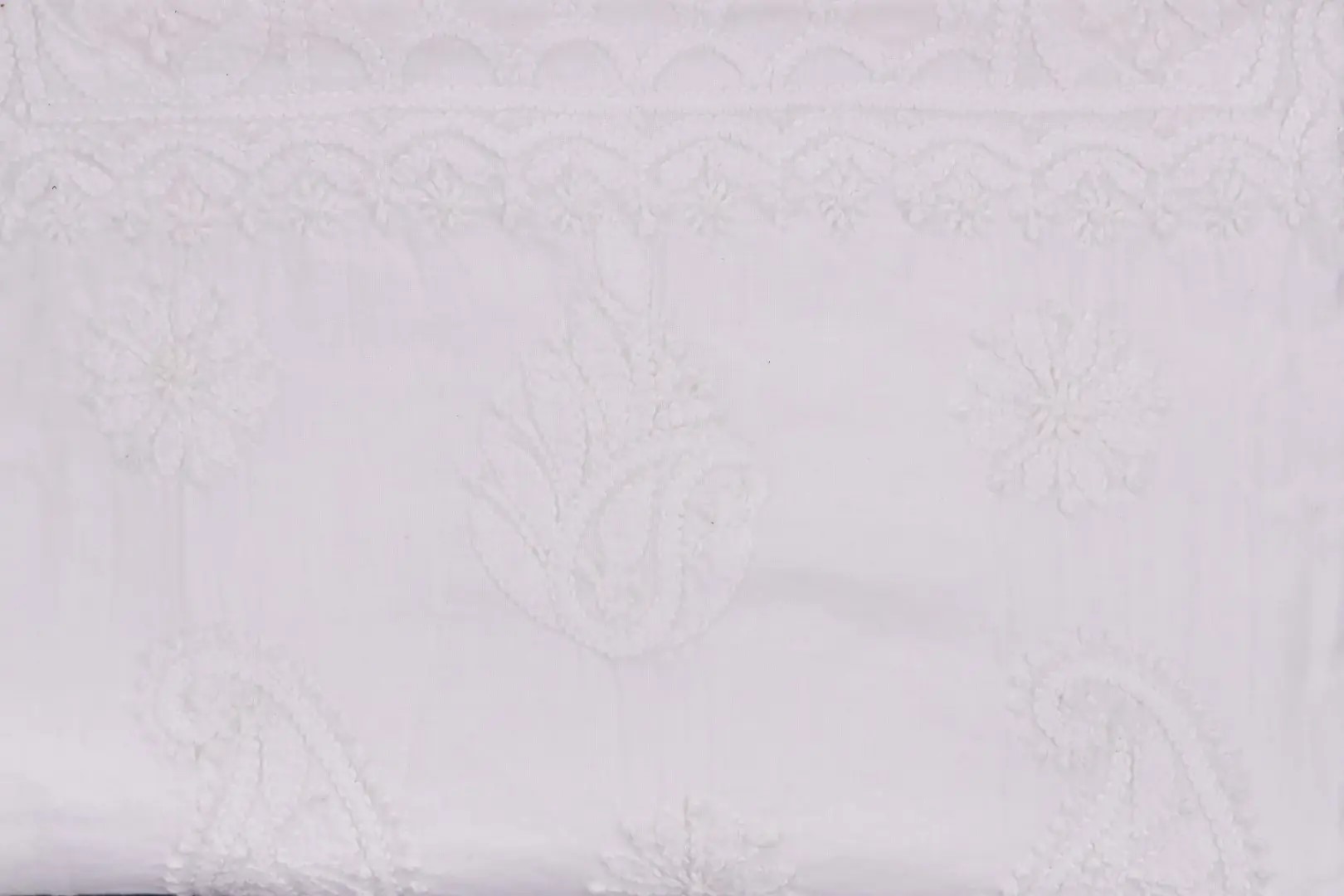 Traditional Lucknow Chikankari Macaroon Yellow Cotton Unstitched Kurti by Adrika